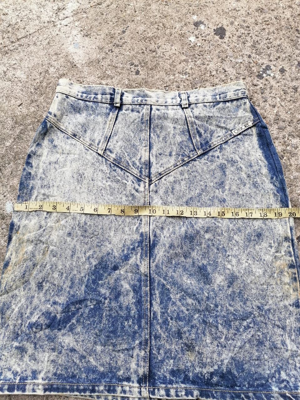 Cherokee × Vintage Cherokee Acid Wash Denim Skirt Size 30" / US 8 / IT 44 - 4 Thumbnail
