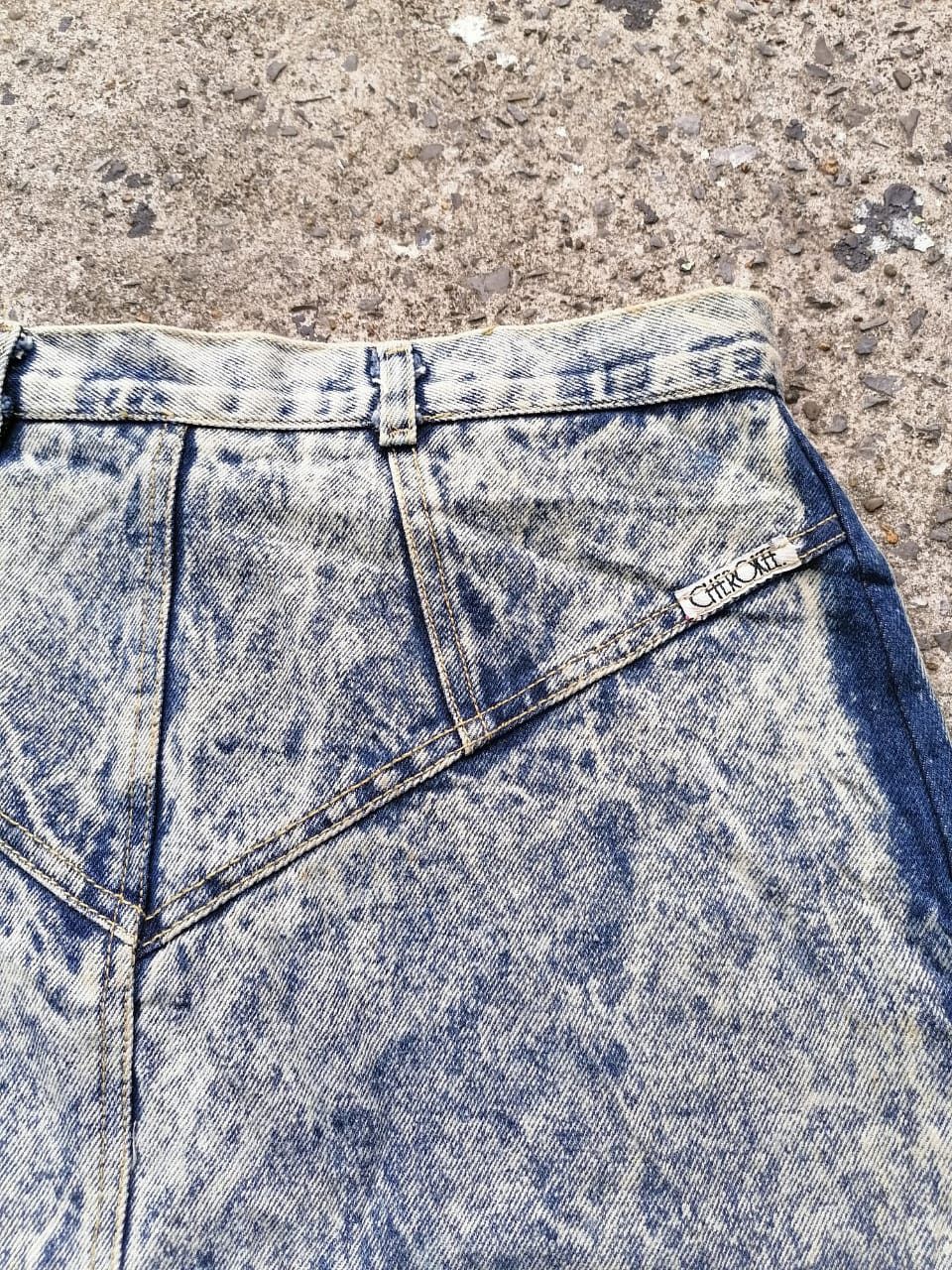 Cherokee × Vintage Cherokee Acid Wash Denim Skirt Size 30" / US 8 / IT 44 - 2 Thumbnail