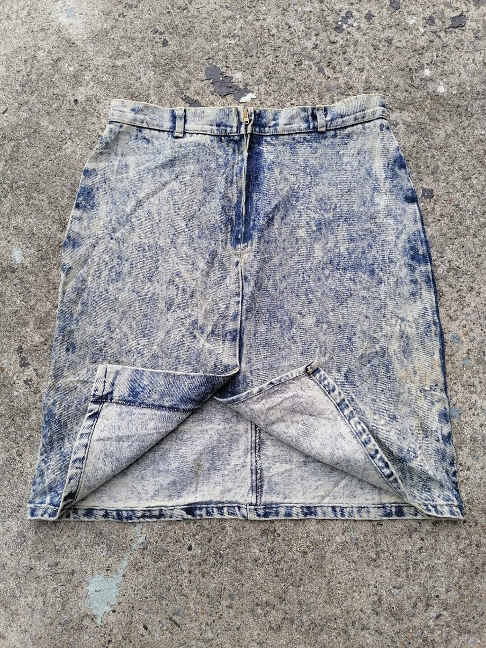 Cherokee × Vintage Cherokee Acid Wash Denim Skirt Size 30" / US 8 / IT 44 - 5 Thumbnail