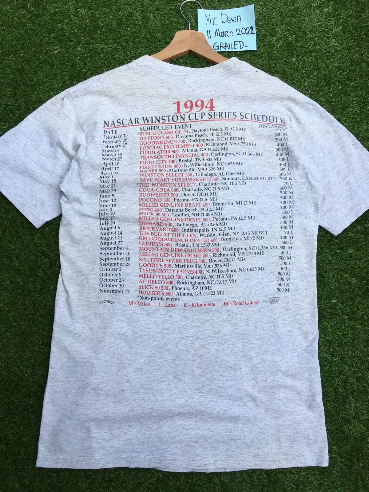Nutmeg Vintage Nutmeg Winston Cup Series 1994 NASCAR Tshirt Size US M / EU 48-50 / 2 - 16 Thumbnail
