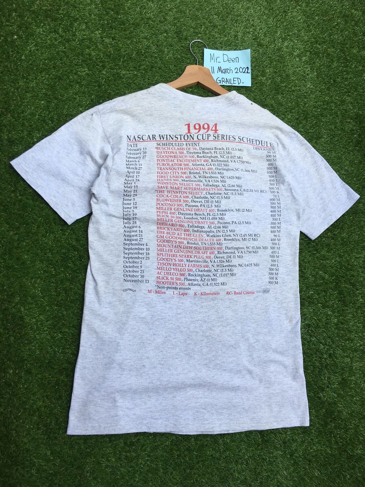 Nutmeg Vintage Nutmeg Winston Cup Series 1994 NASCAR Tshirt Size US M / EU 48-50 / 2 - 14 Thumbnail