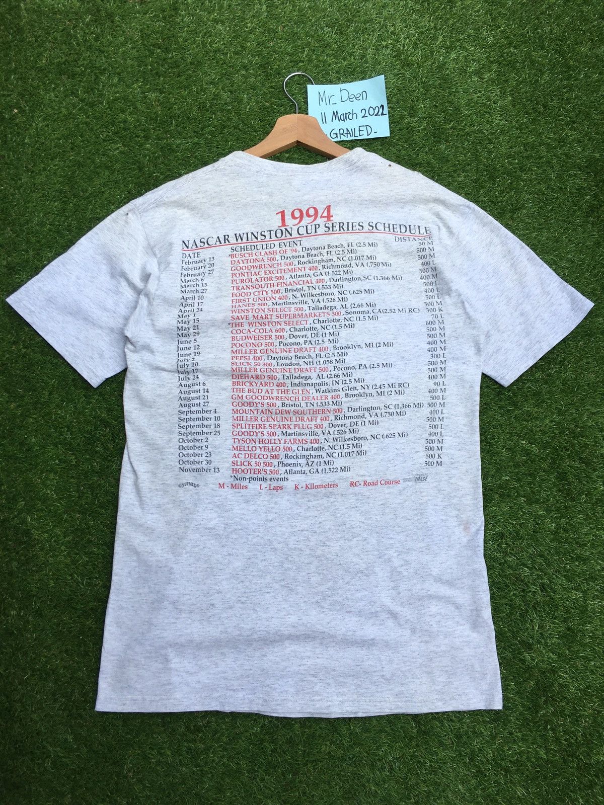 Nutmeg Vintage Nutmeg Winston Cup Series 1994 NASCAR Tshirt Size US M / EU 48-50 / 2 - 13 Thumbnail