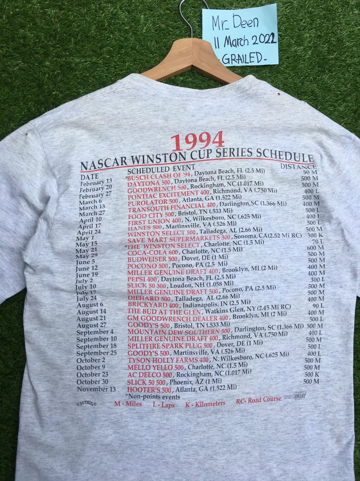 Nutmeg Vintage Nutmeg Winston Cup Series 1994 NASCAR Tshirt Size US M / EU 48-50 / 2 - 17 Thumbnail