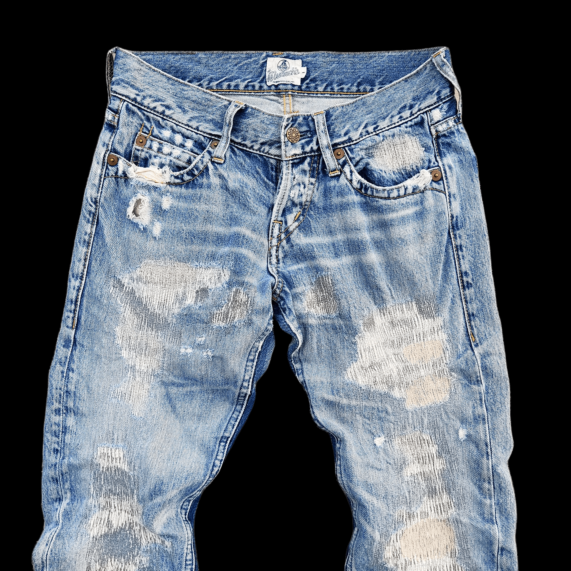 Japanese Brand Muchacha Distressed Flare Denim Jeans Size US 30 / EU 46 - 3 Thumbnail