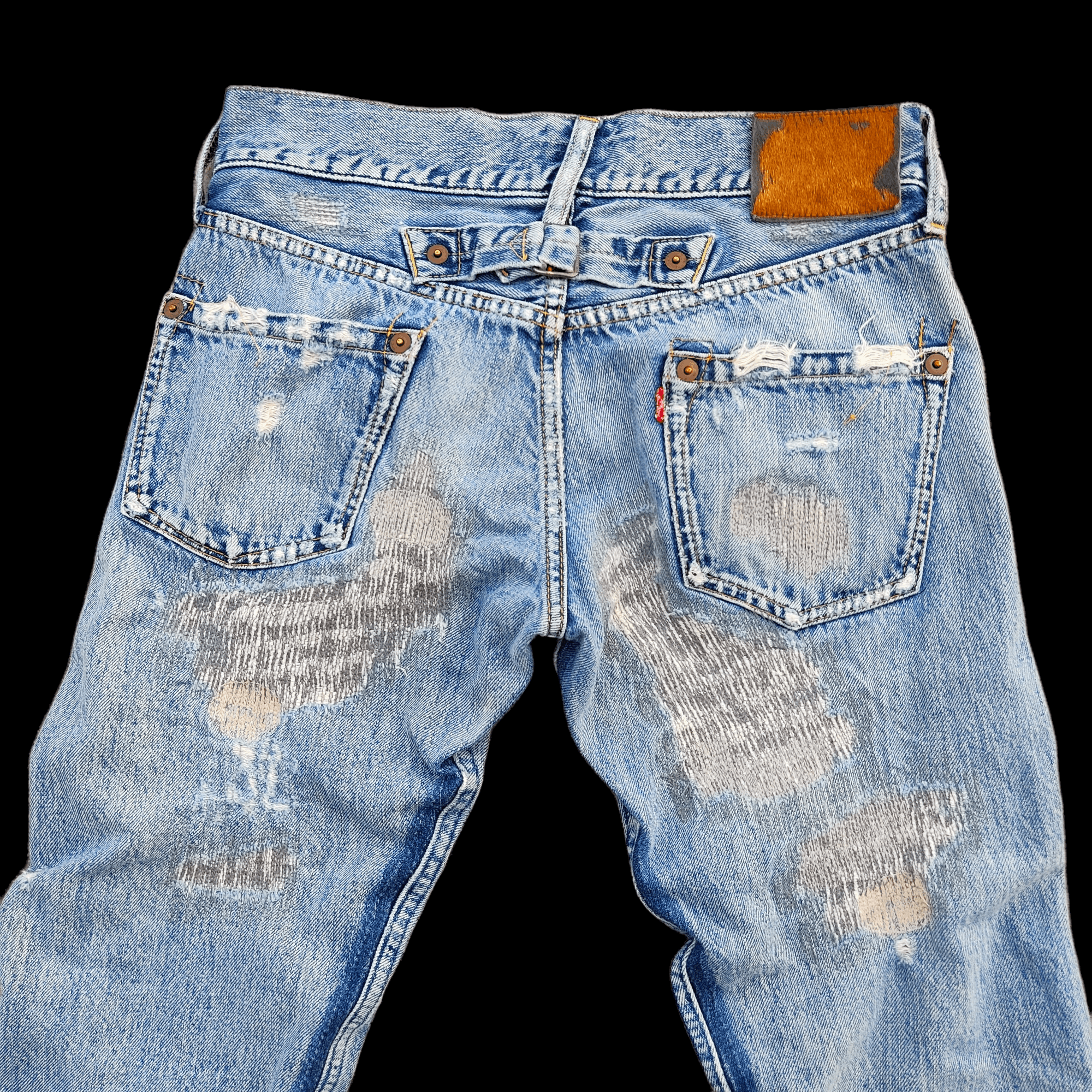 Japanese Brand Muchacha Distressed Flare Denim Jeans Size US 30 / EU 46 - 4 Thumbnail