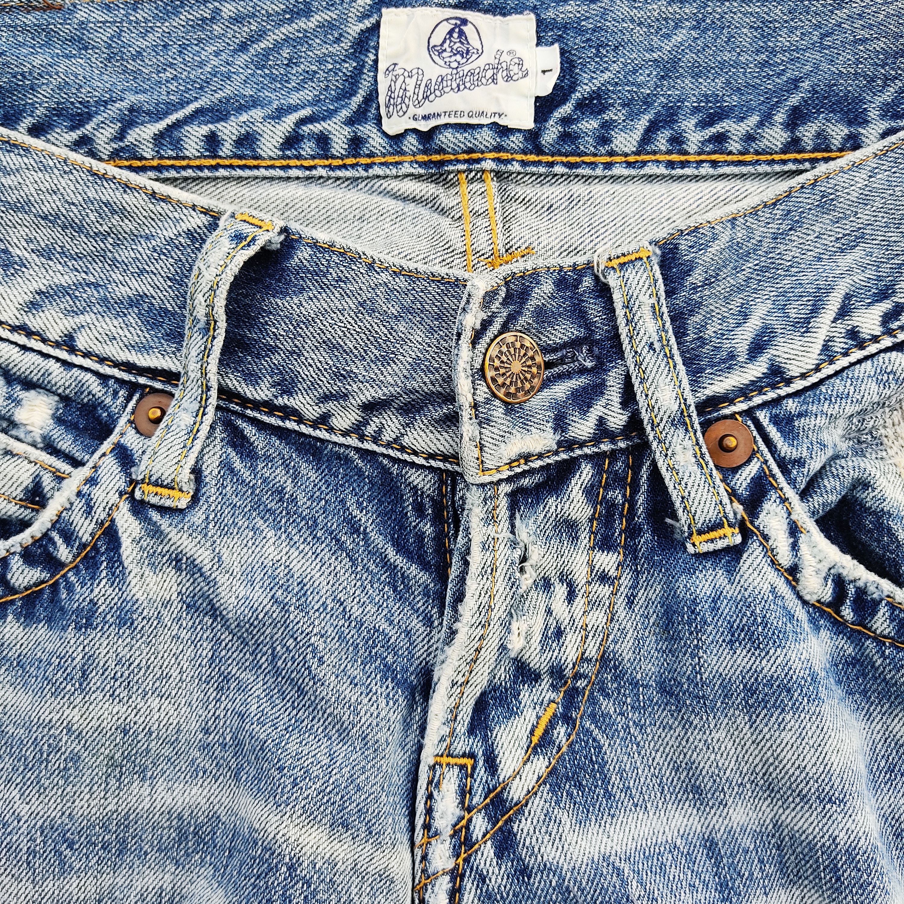 Japanese Brand Muchacha Distressed Flare Denim Jeans Size US 30 / EU 46 - 8 Thumbnail