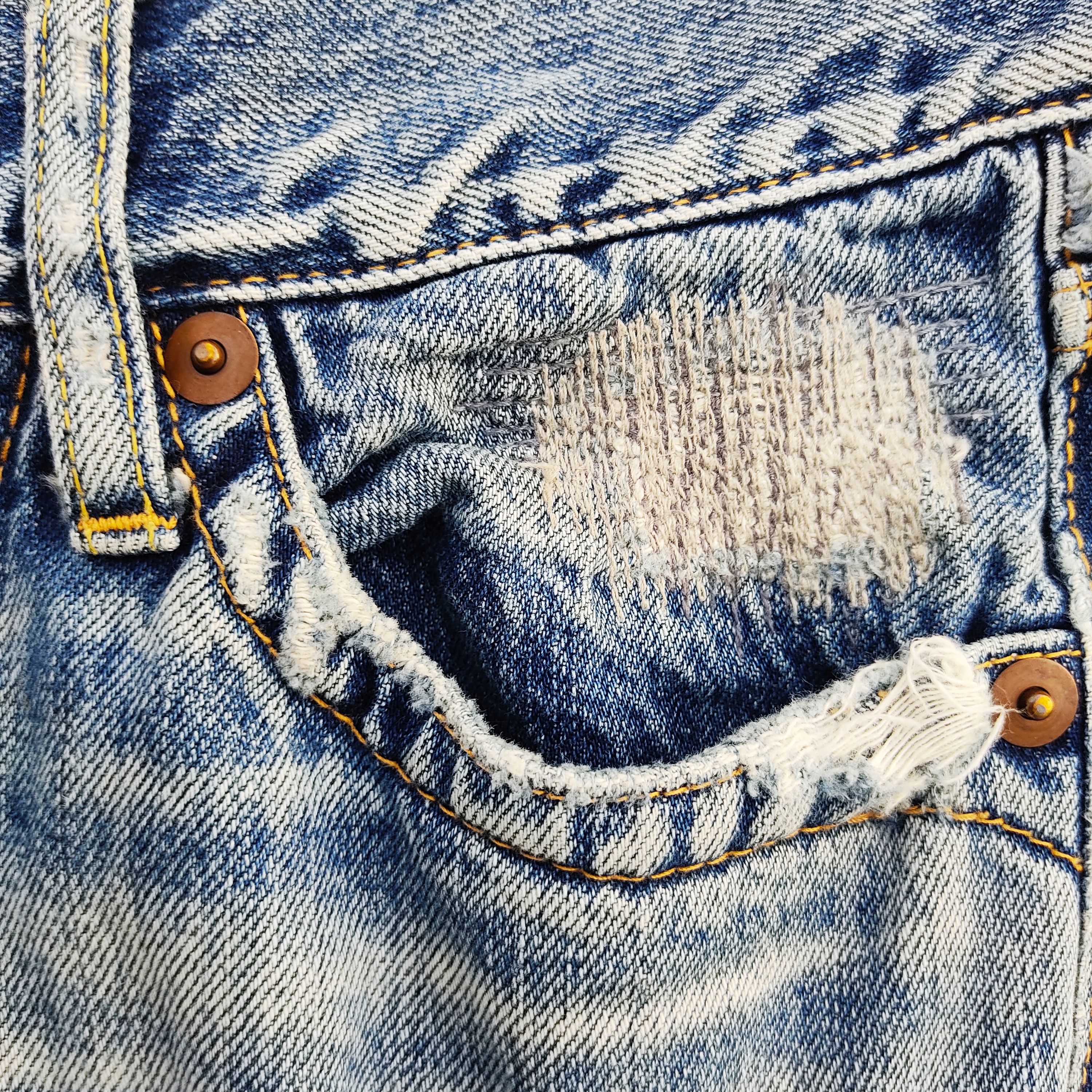 Japanese Brand Muchacha Distressed Flare Denim Jeans Size US 30 / EU 46 - 11 Thumbnail