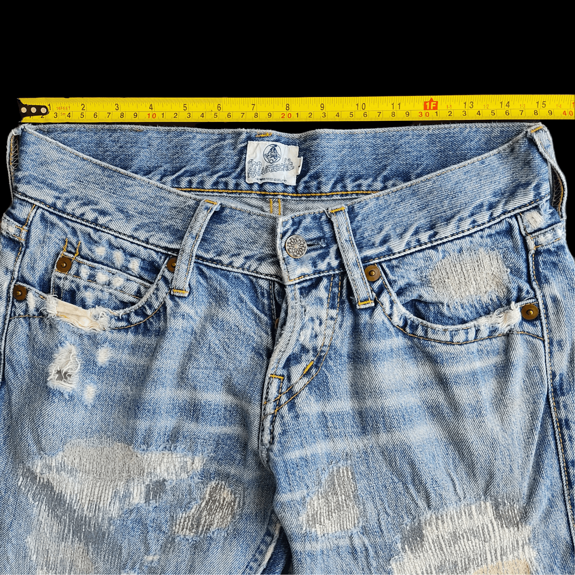 Japanese Brand Muchacha Distressed Flare Denim Jeans Size US 30 / EU 46 - 16 Thumbnail