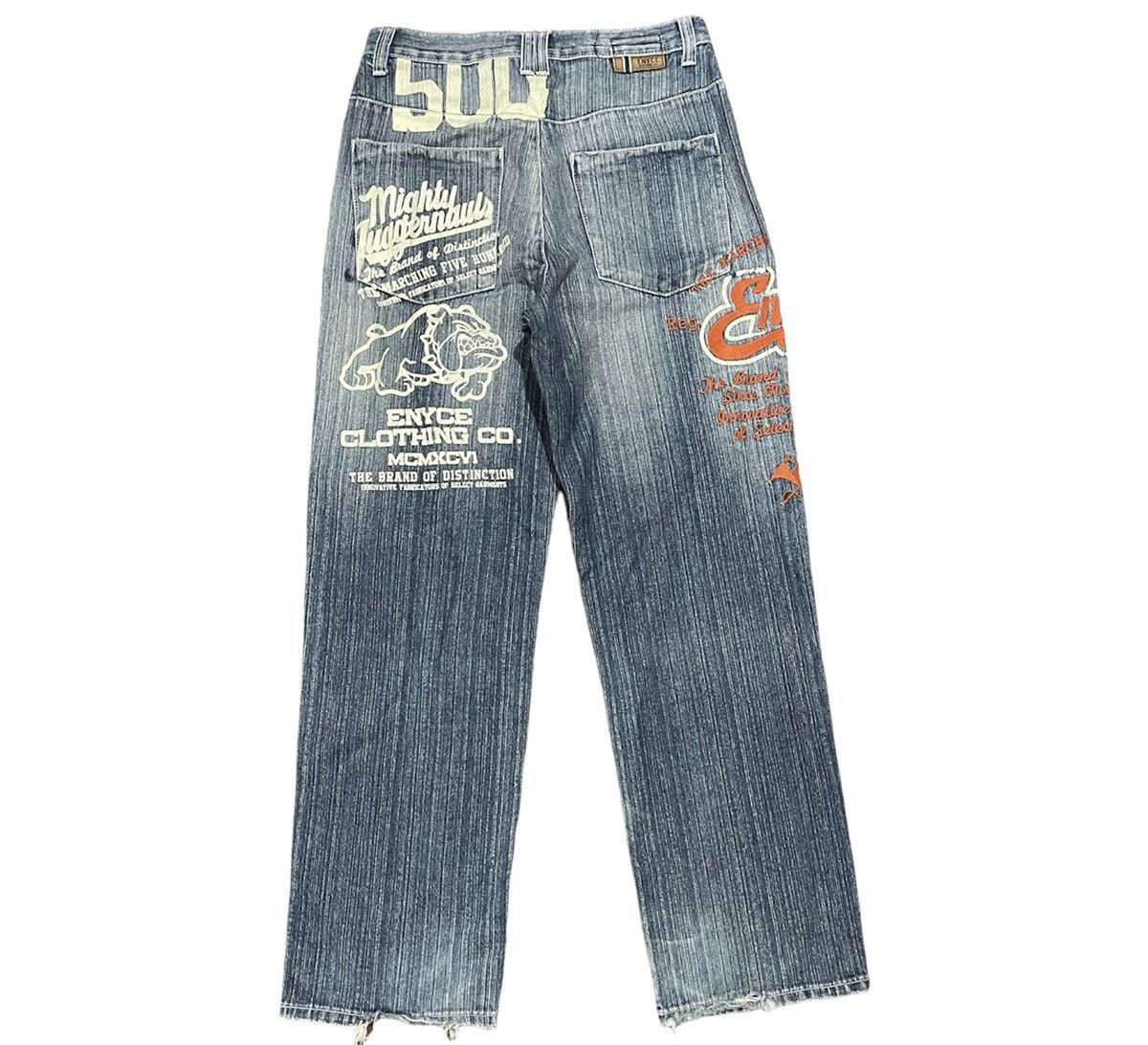 image of 1990X Clothing x Enyce Vintage 90's Enyce Marching 500 Hip Hop Denim Jeans in Blue, Men's (Size 32)