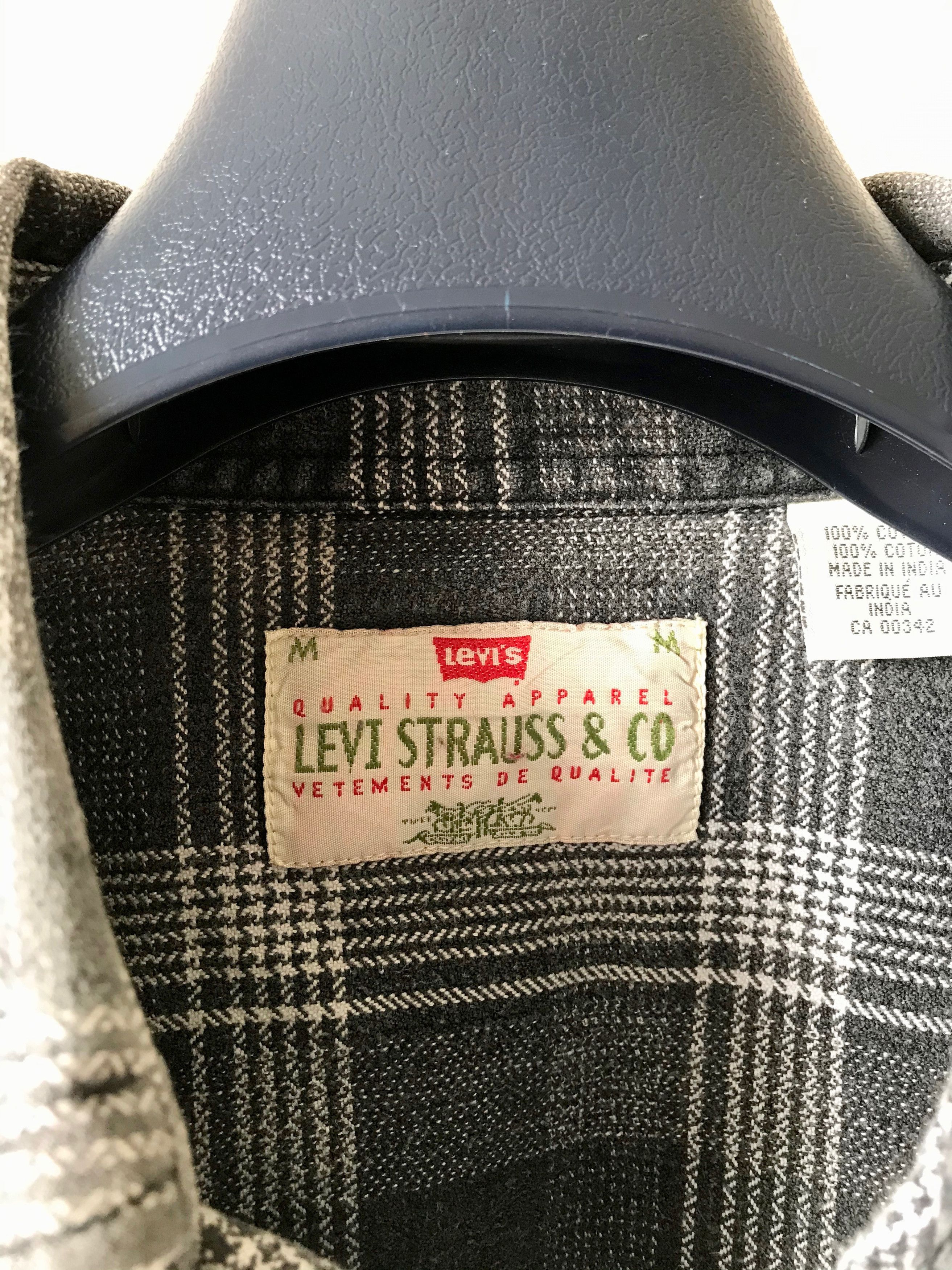 Levi's 1997 Levi's White Tab Plaid Shirt Plaid Overshirt Size US M / EU 48-50 / 2 - 5 Thumbnail
