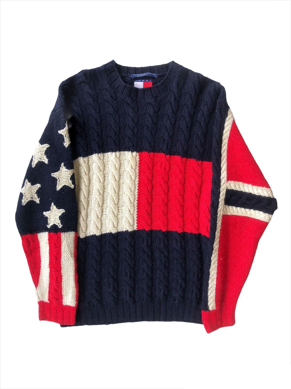 Tommy Hilfiger RARE🔥90s Tommy Hilfiger 🇺🇸 Flag Logo Heavy Wool Knitwear Size US M / EU 48-50 / 2 - 1 Thumbnail
