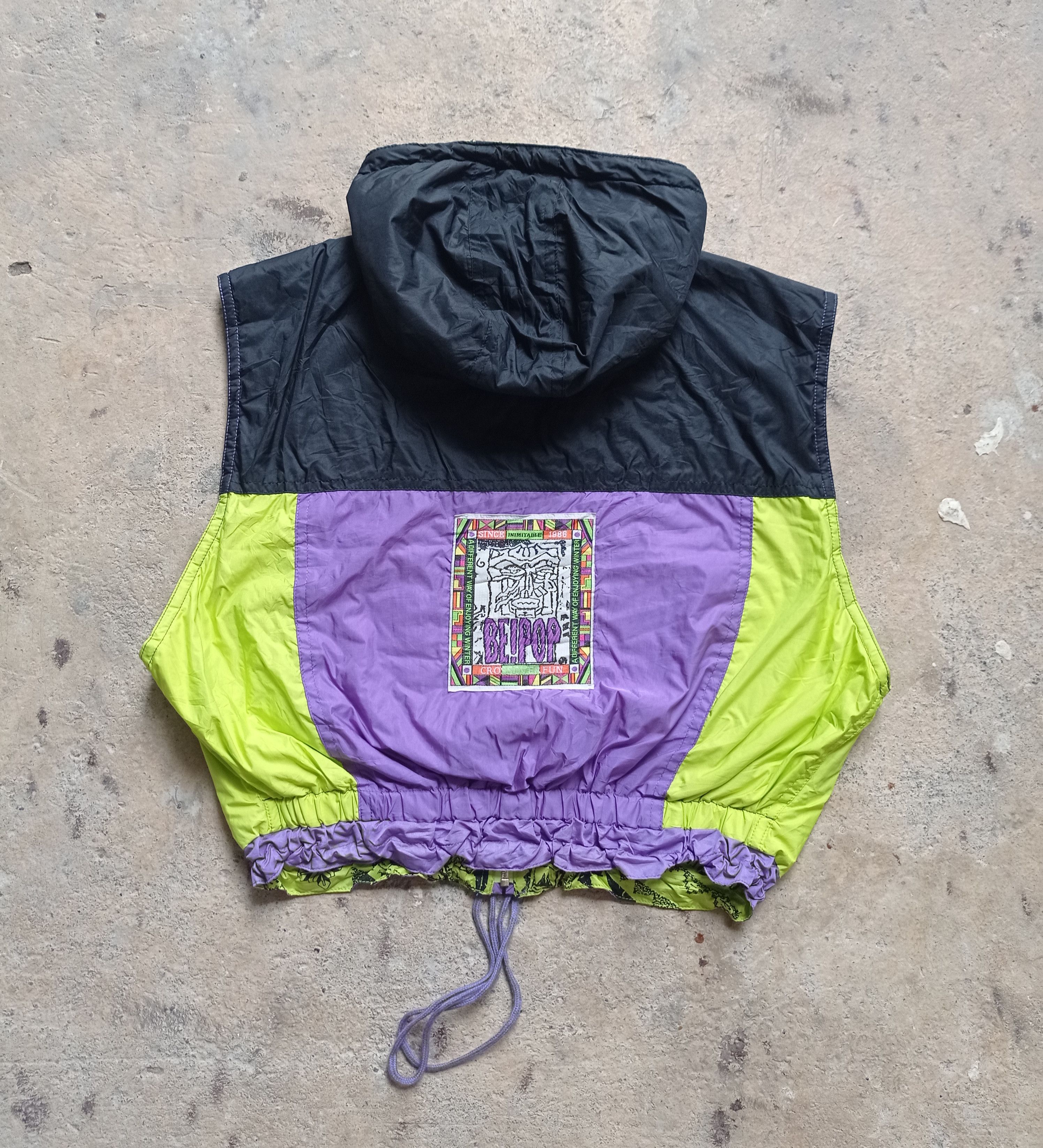 80s Be! Pop japana neon bomber reversible vest