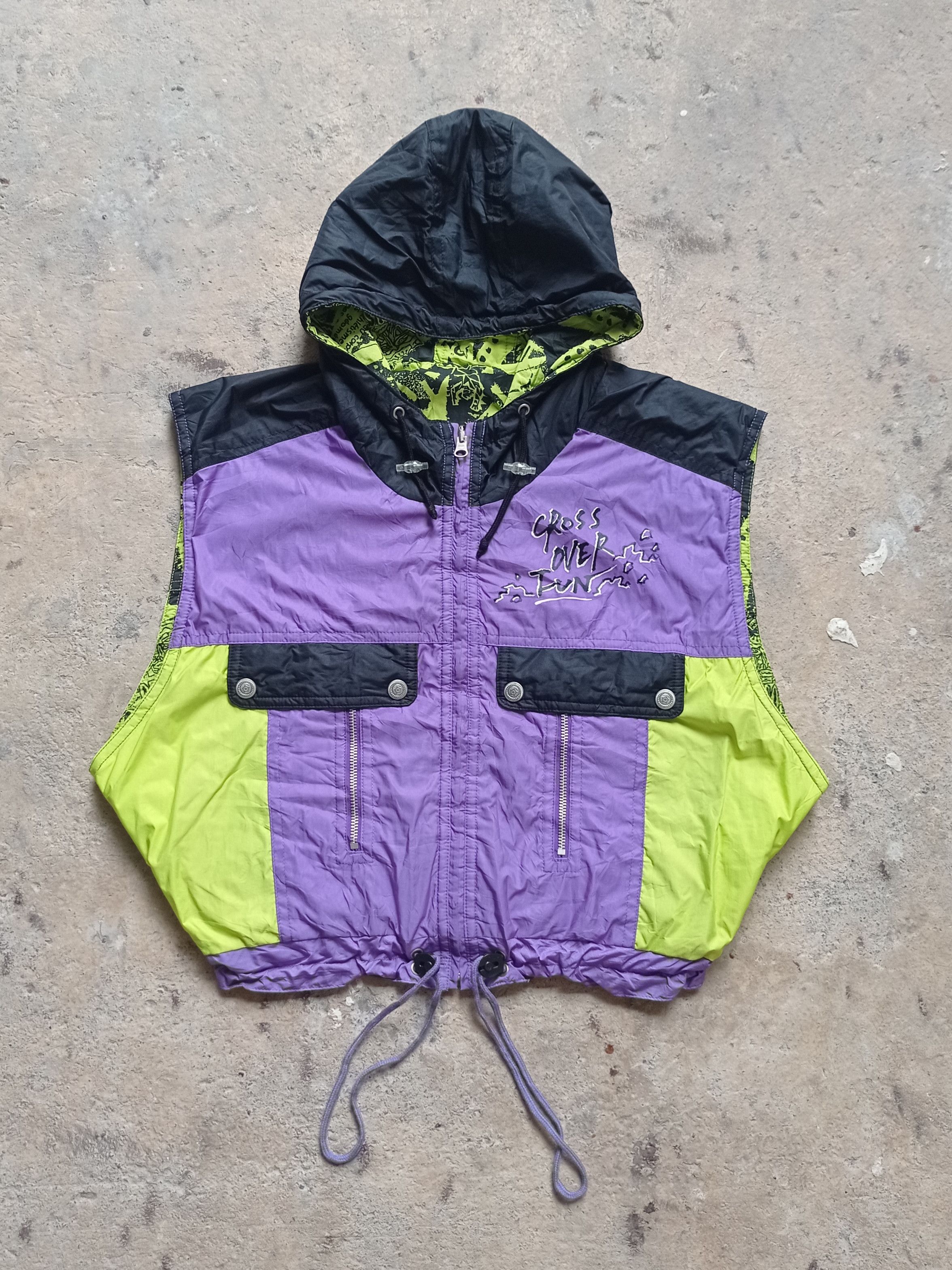 Designer × Japanese Brand × Vintage 80s Be! Pop japana neon bomber reversible vest Size US M / EU 48-50 / 2 - 4 Thumbnail