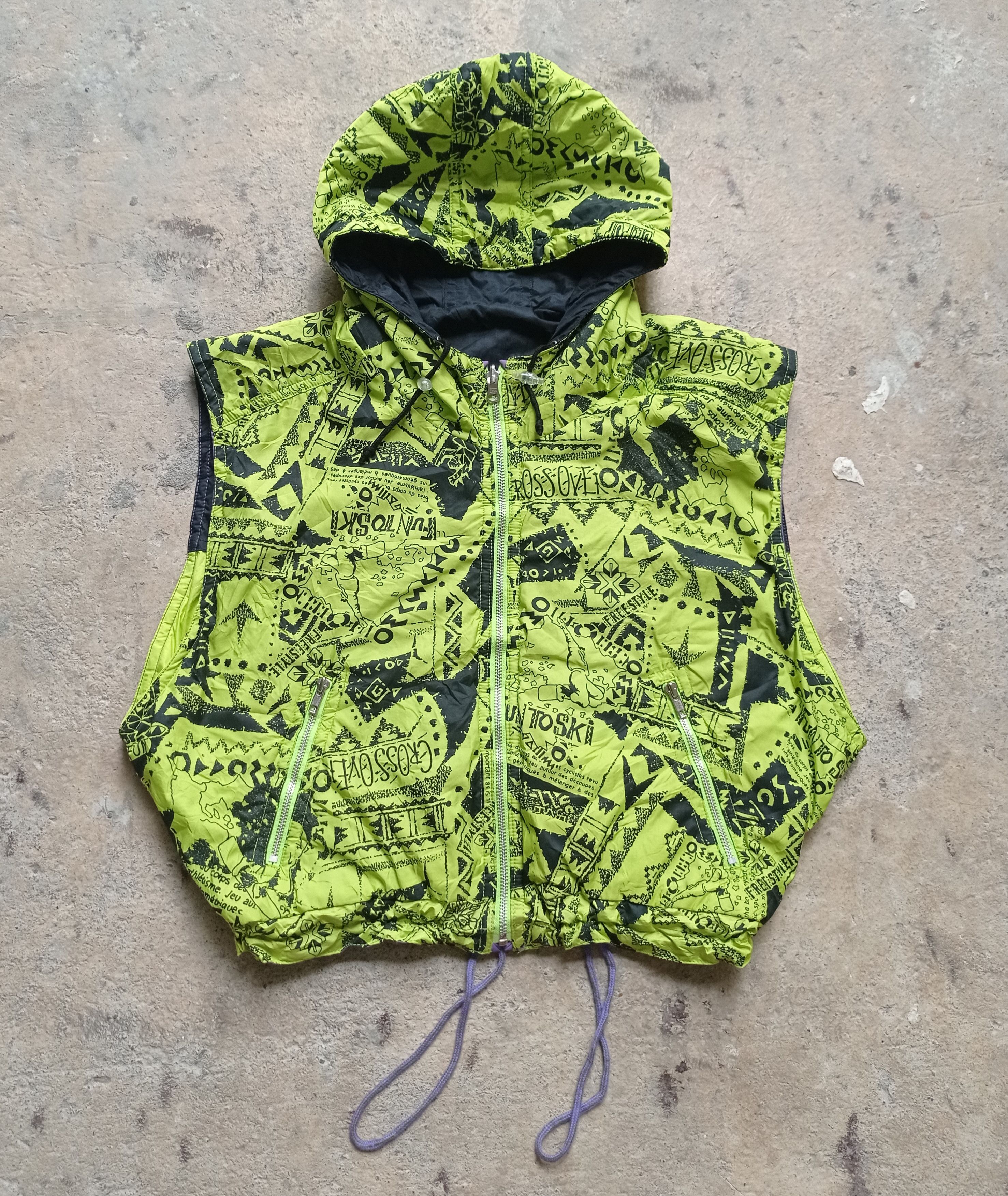 Designer × Japanese Brand × Vintage 80s Be! Pop japana neon bomber reversible vest Size US M / EU 48-50 / 2 - 1 Thumbnail