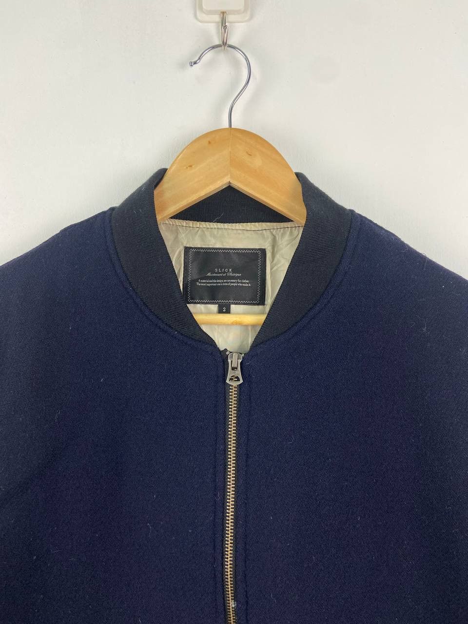 Japanese Brand Vintage Slick Navy Blue Varsity Jacket Size US M / EU 48-50 / 2 - 6 Thumbnail