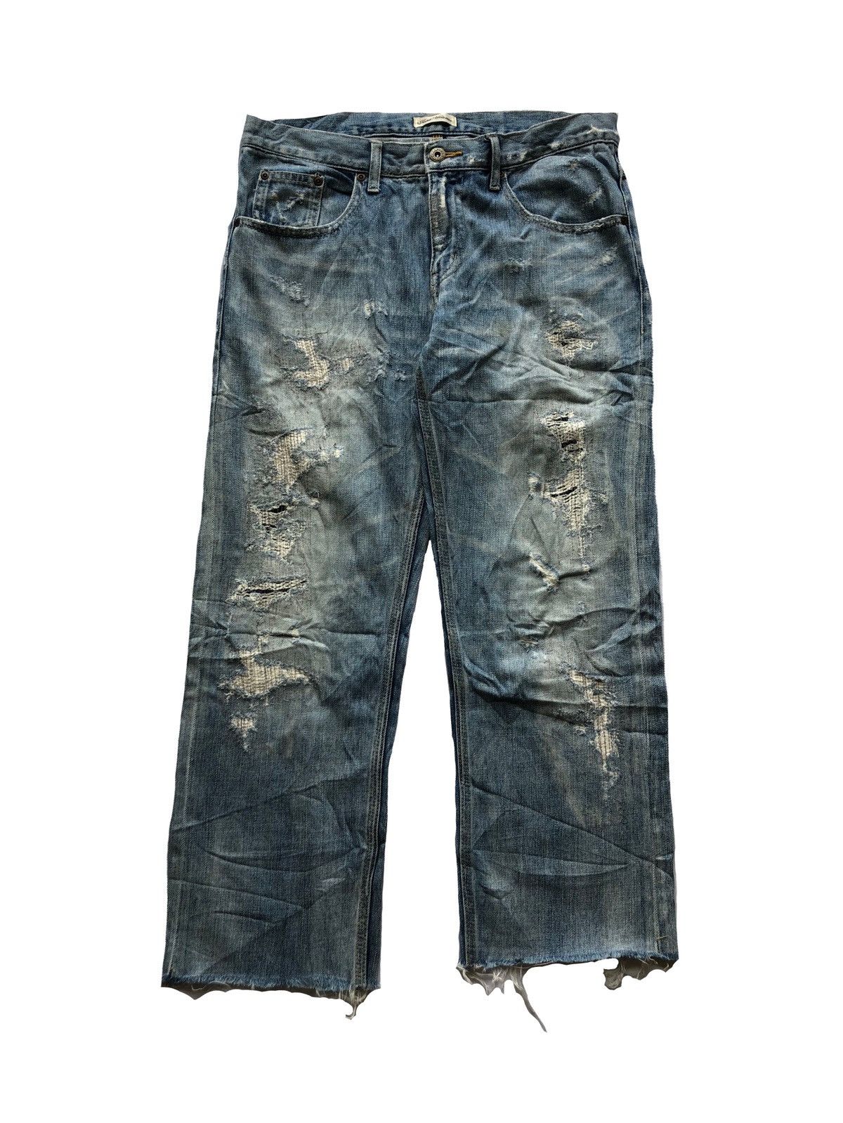 Japanese Brand 2000s Nano Universe Distressed Ripped Denim Size US 32 / EU 48 - 1 Thumbnail