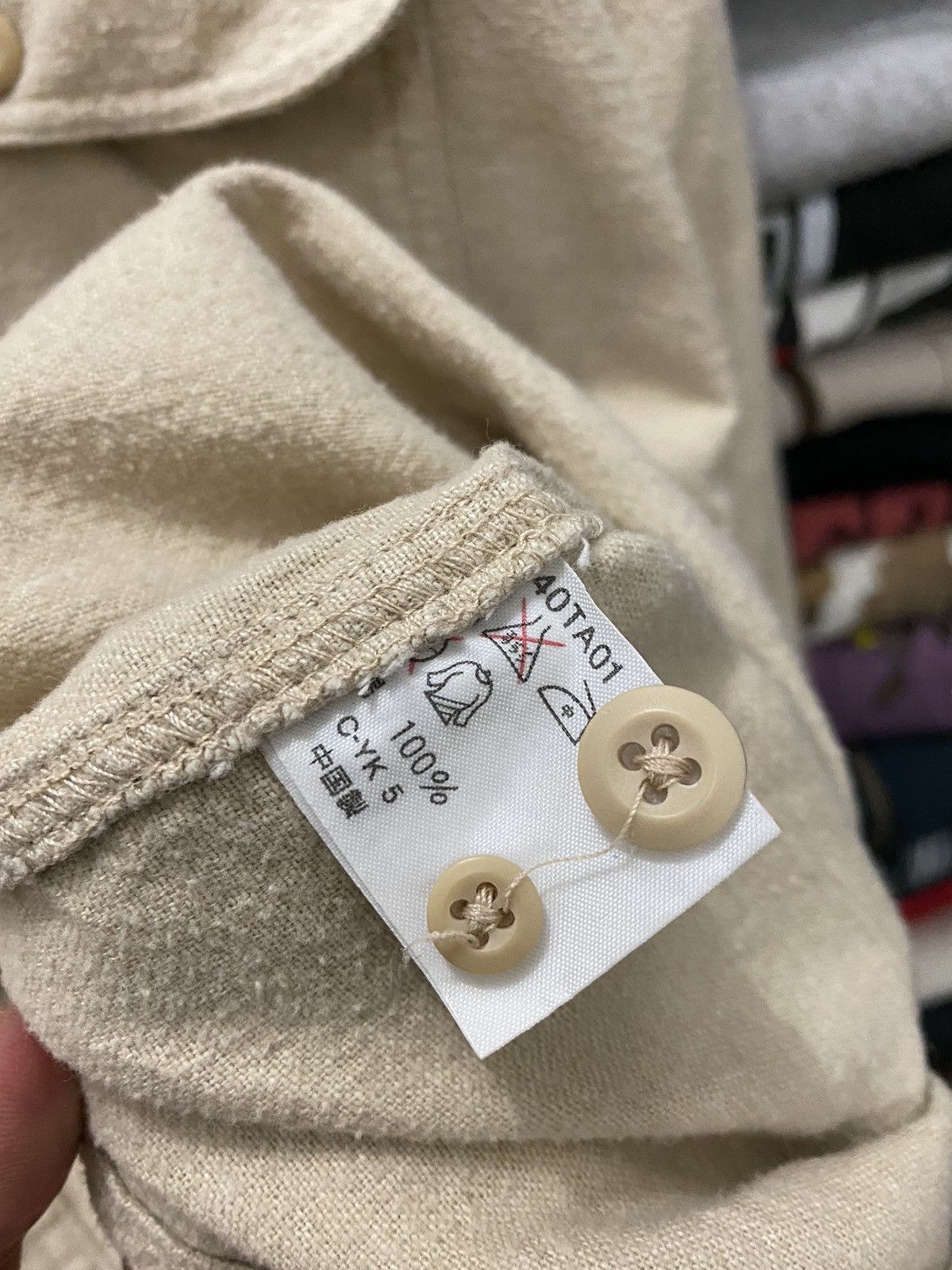 Uniqlo × Vintage Vintage Uniqlo Work Shirt Cream Size US M / EU 48-50 / 2 - 6 Thumbnail