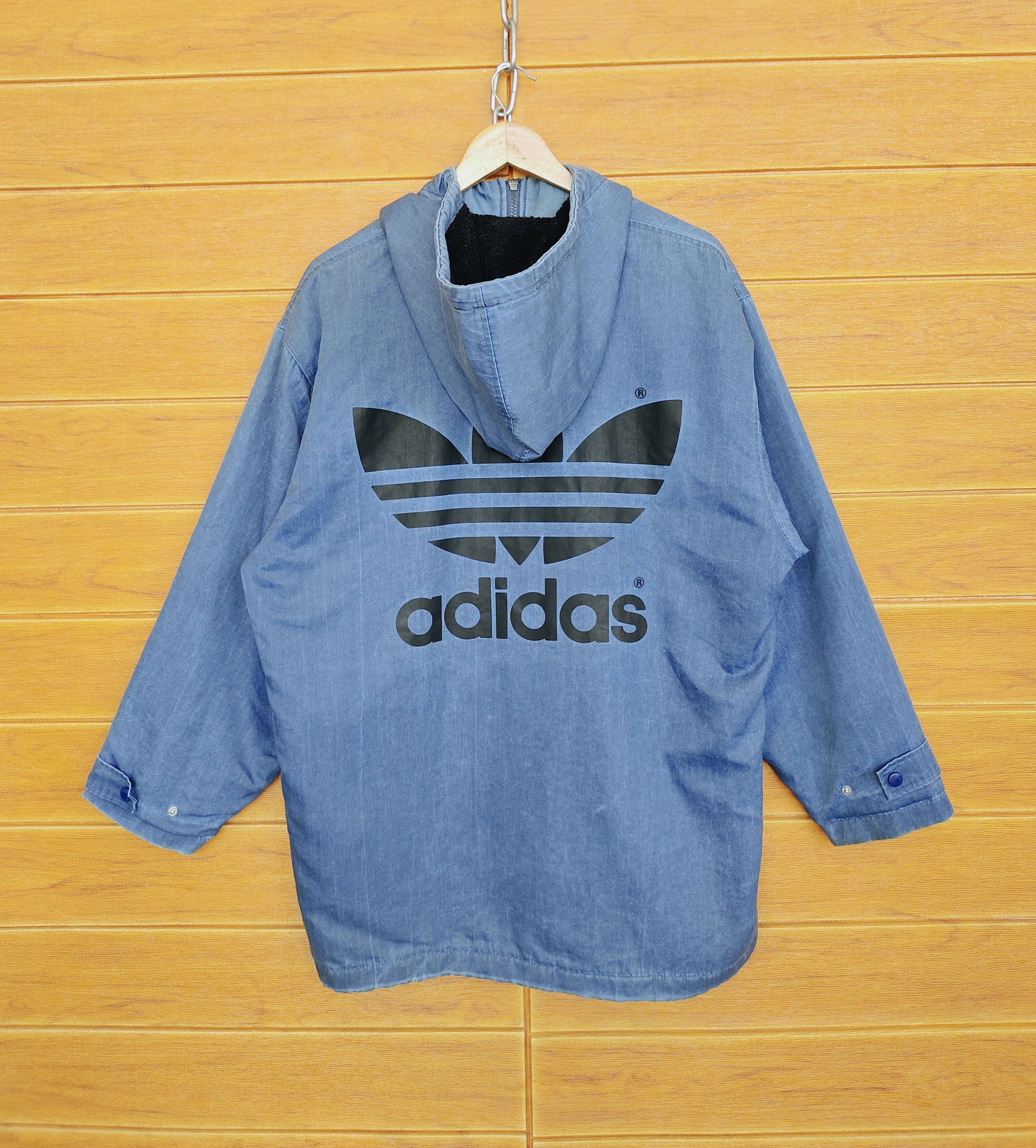 Adidas × Descente × Vintage Vintage 90s ADIDAS Trefoil Hoodie Jacket Size US L / EU 52-54 / 3 - 1 Thumbnail