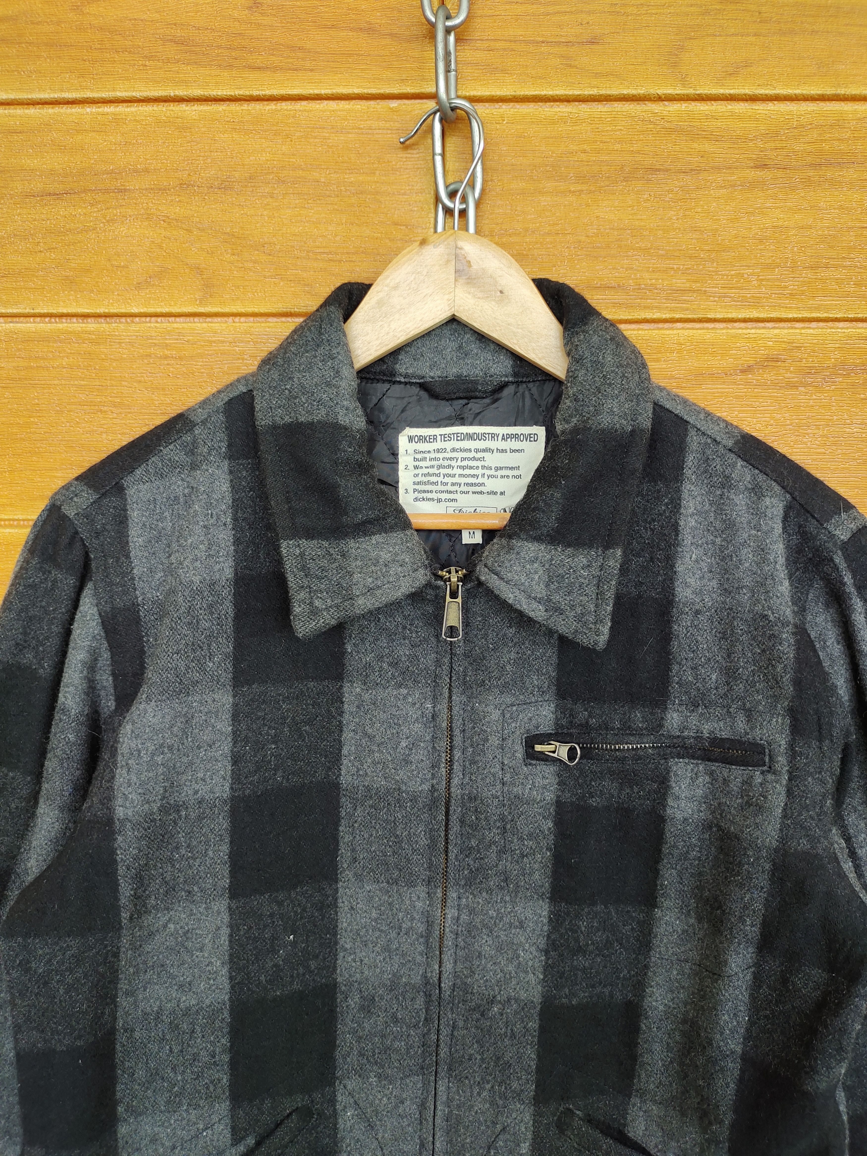 Dickies Vintage 80s DICKIES Workwear Checkered Wool Quilted Jacket Size US M / EU 48-50 / 2 - 3 Thumbnail