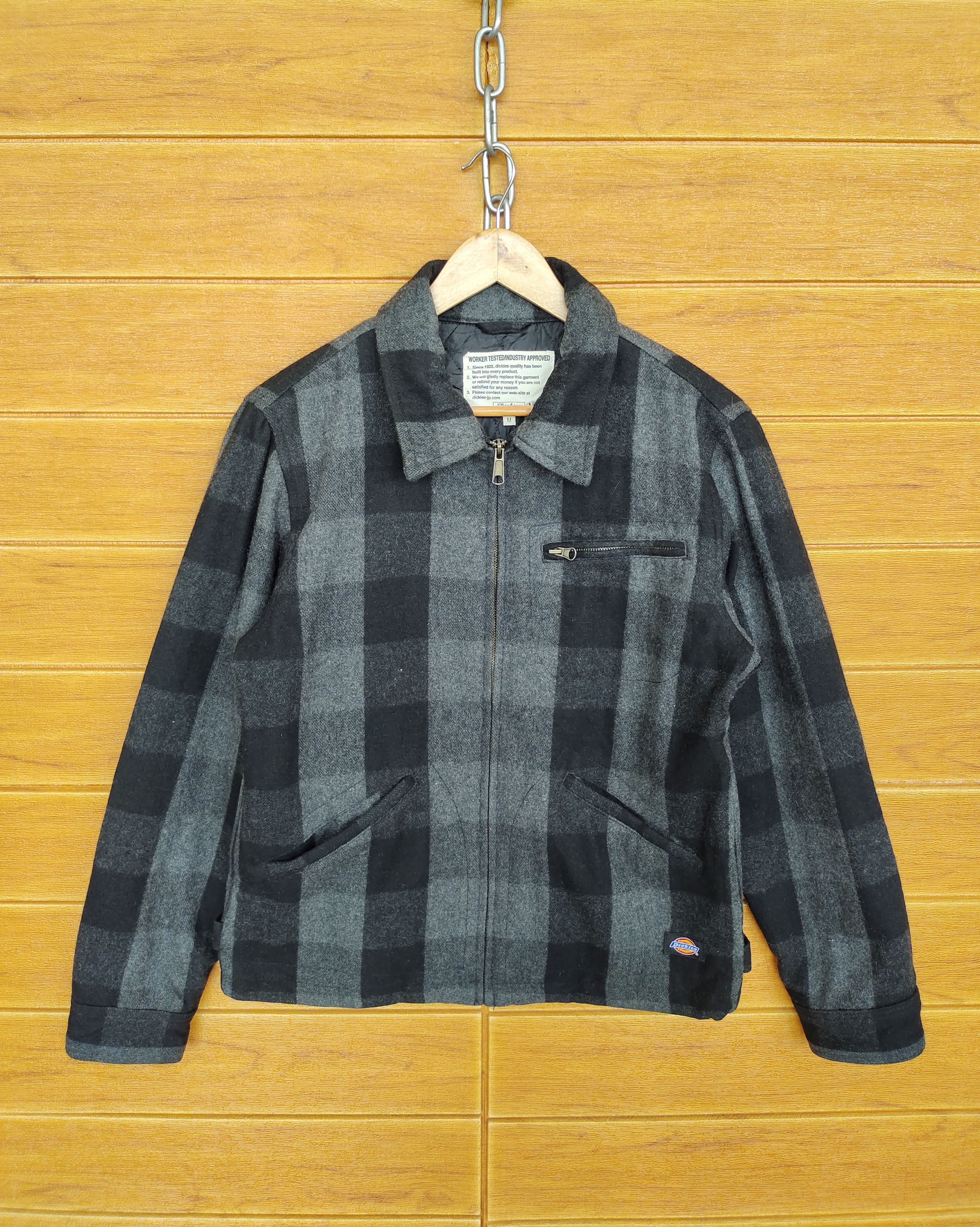 Dickies Vintage 80s DICKIES Workwear Checkered Wool Quilted Jacket Size US M / EU 48-50 / 2 - 2 Thumbnail