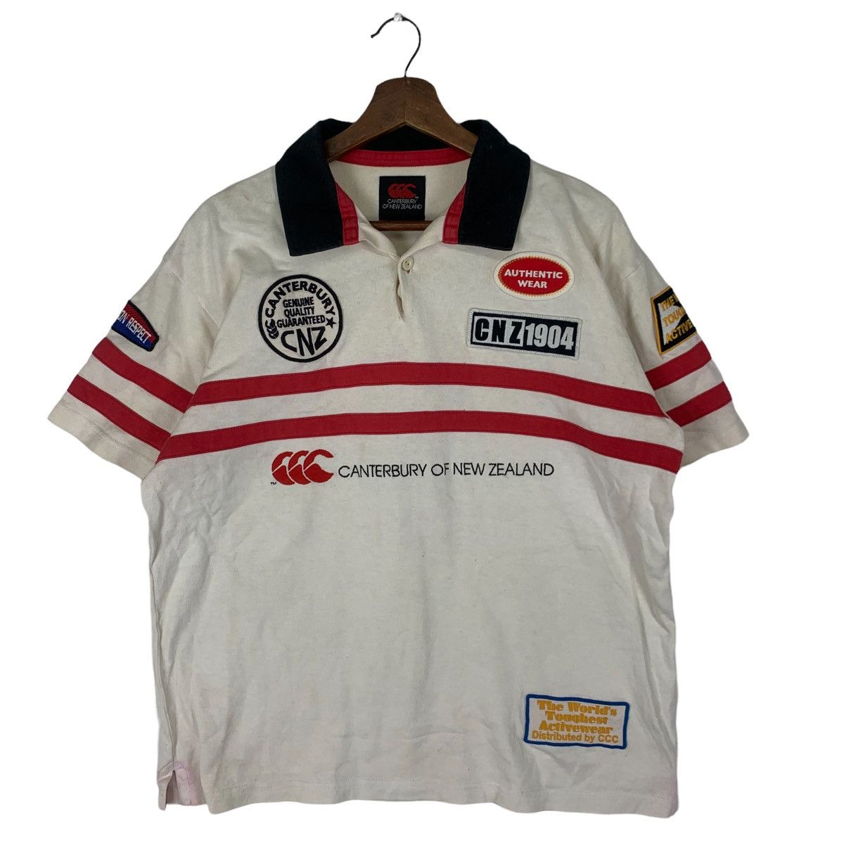 Canterbury of New Zealand Vintage Canterbury Embroidery Big Logo T Shirt Size US L / EU 52-54 / 3 - 1 Thumbnail