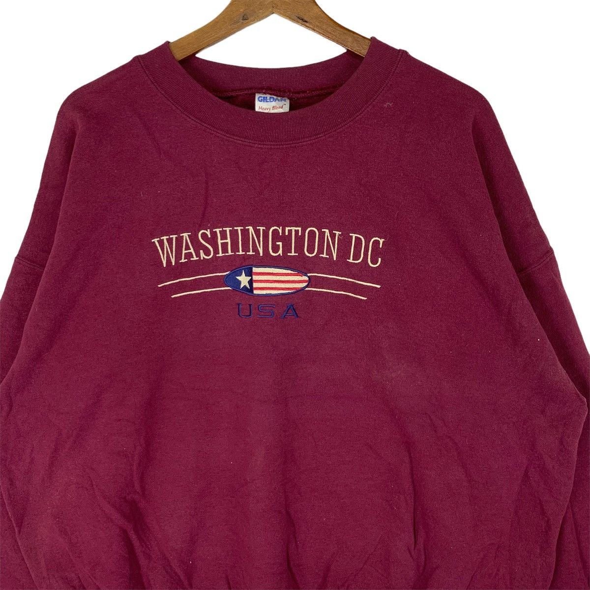 Gildan Vintage 90s Gildan Pullover Washington DC USA Crewneck Size US XL / EU 56 / 4 - 2 Thumbnail