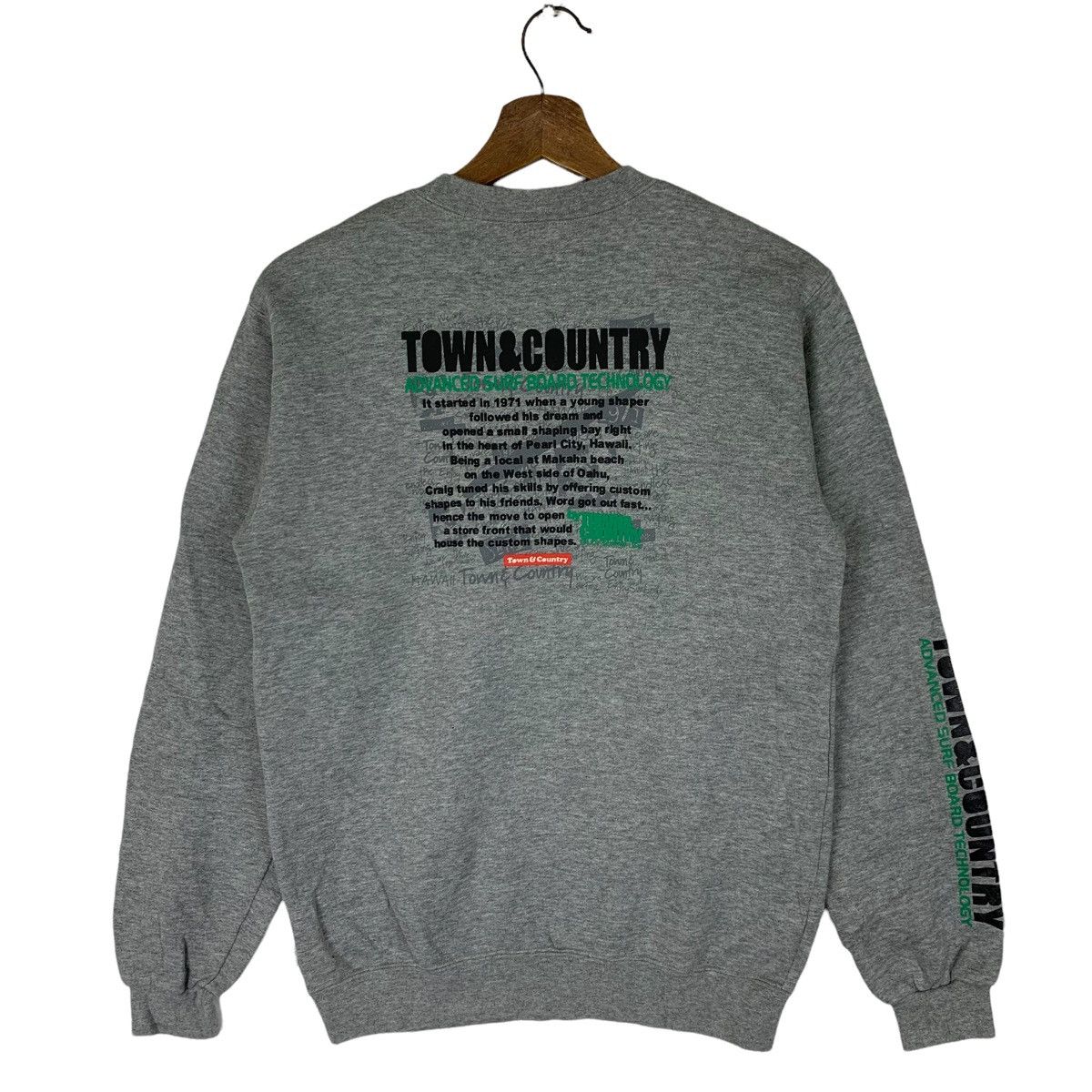 Japanese Brand Town&Country Surfing Spellout Pullover Crewneck Sweatshirt Size US S / EU 44-46 / 1 - 5 Thumbnail