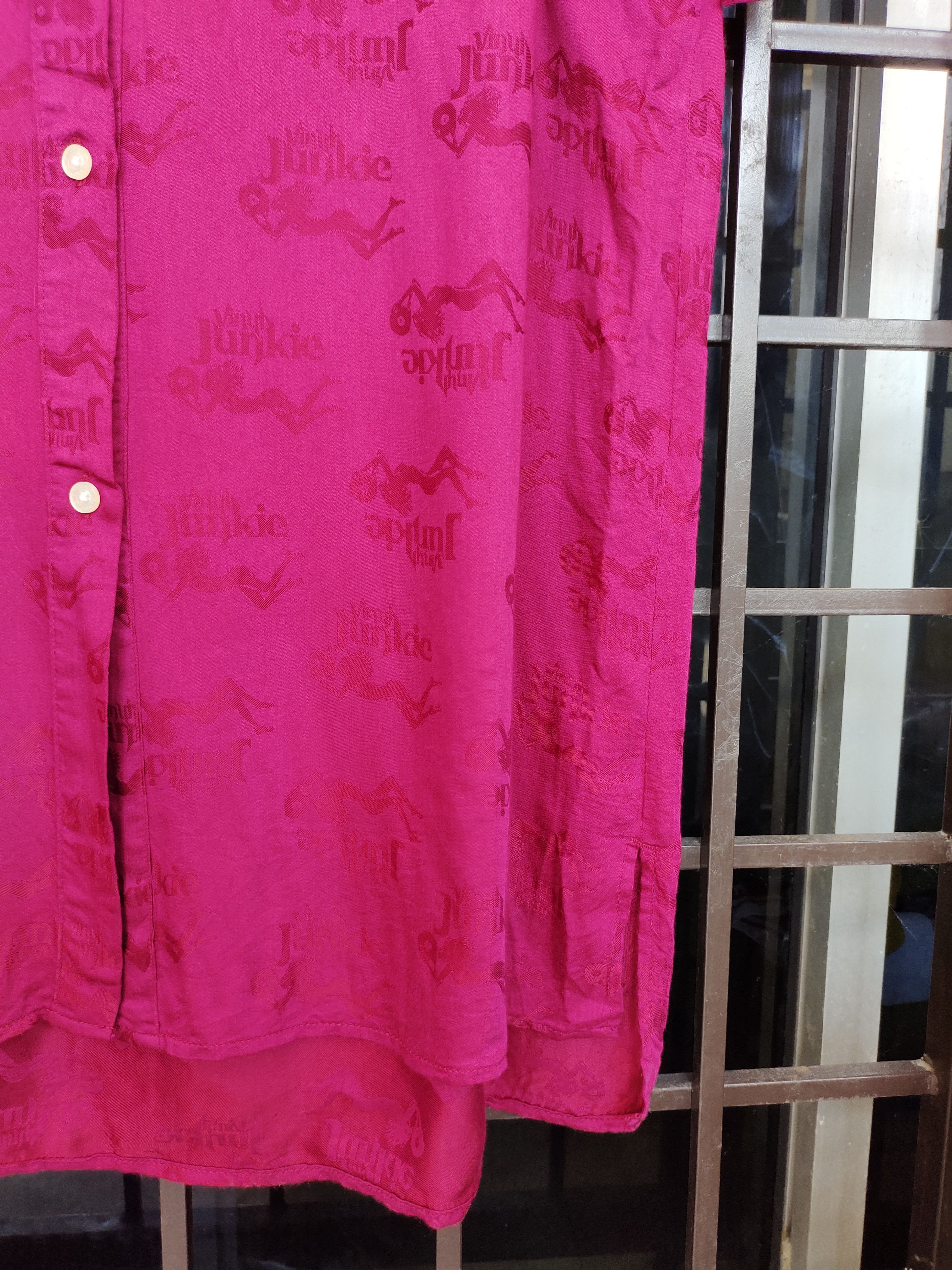 Hysteric Glamour 1990s Hysteric Glamour Rayon Mandarin Collar Long Shirt Size L / US 10 / IT 46 - 6 Thumbnail