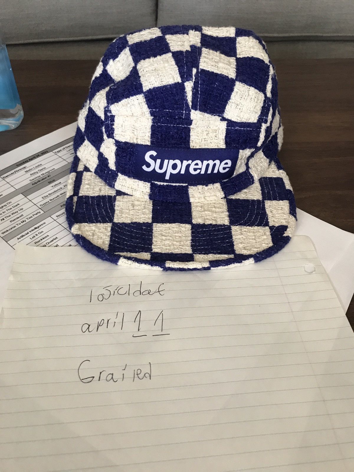 Supreme Supreme Checkerboard Boucle Camp Cap | Grailed