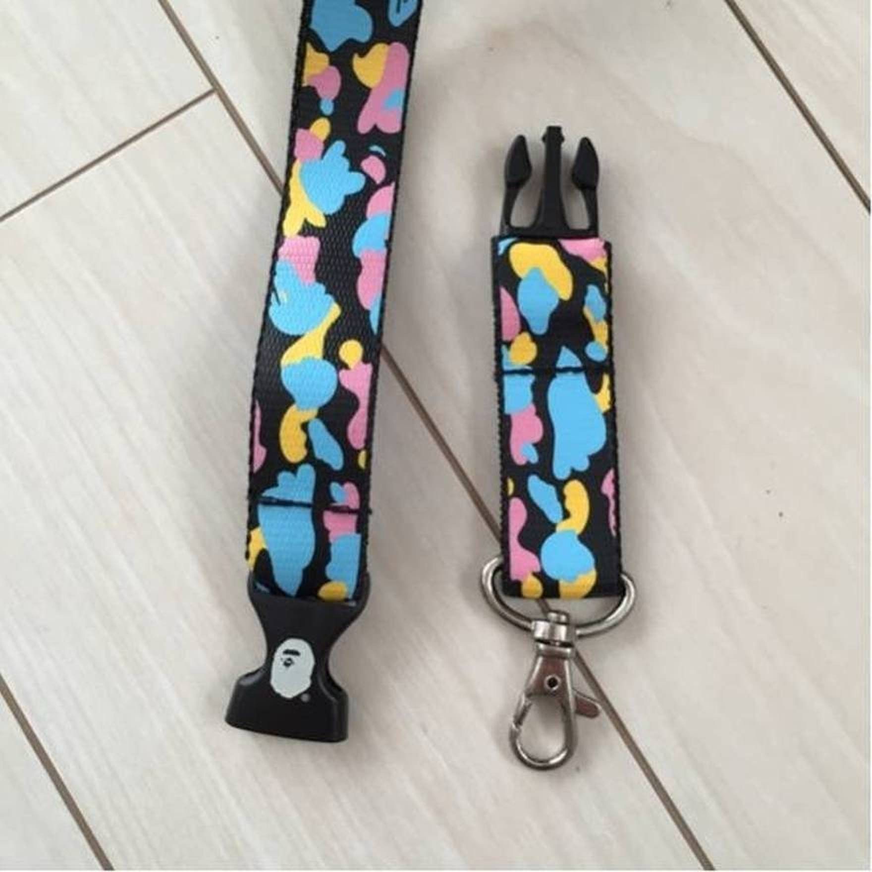 Bape 🔥 BAPE Lanyard Cotton Candy Camo Neck Strap Necklace kaws Size ONE SIZE - 4 Thumbnail