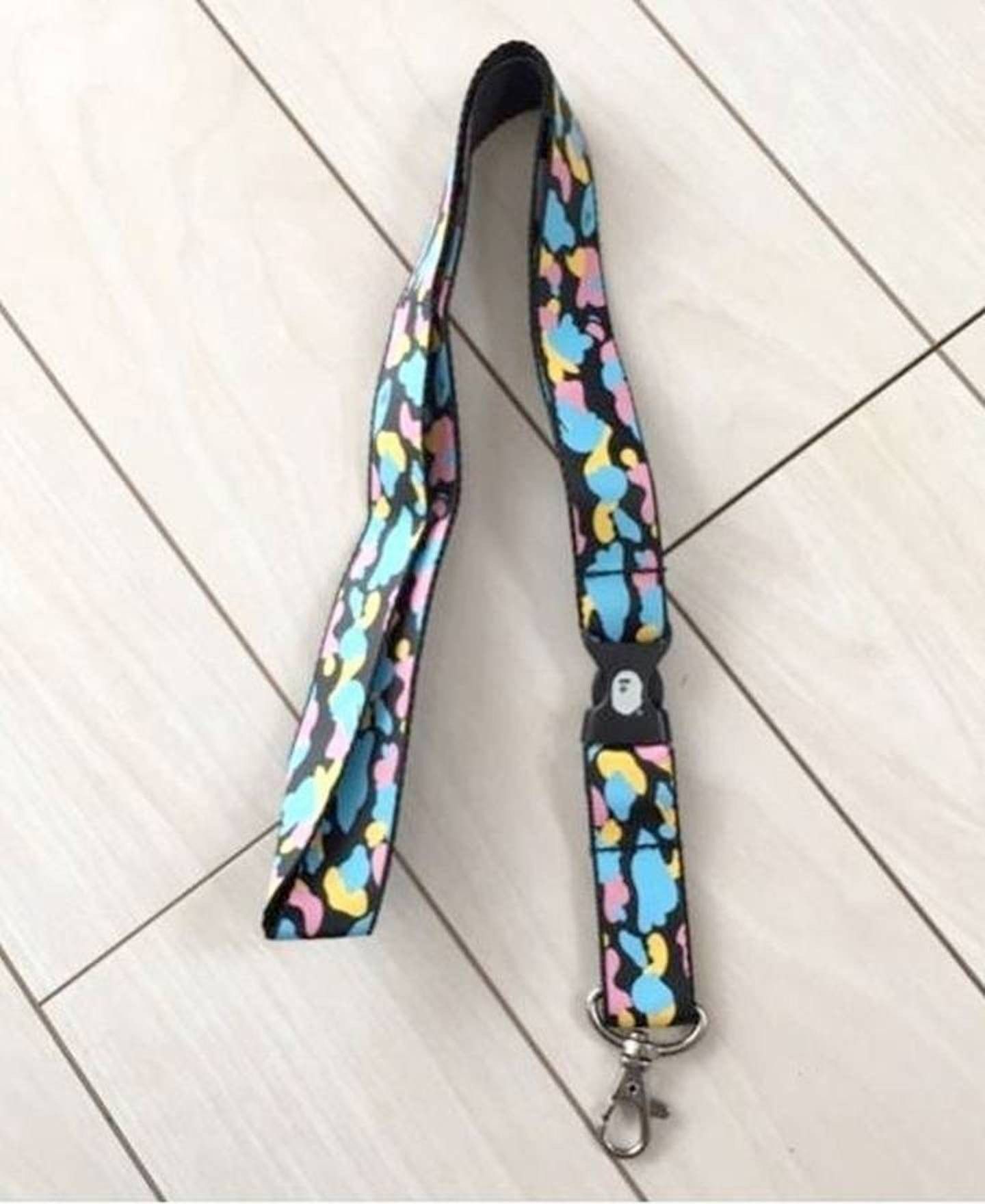 Bape 🔥 BAPE Lanyard Cotton Candy Camo Neck Strap Necklace kaws Size ONE SIZE - 3 Thumbnail