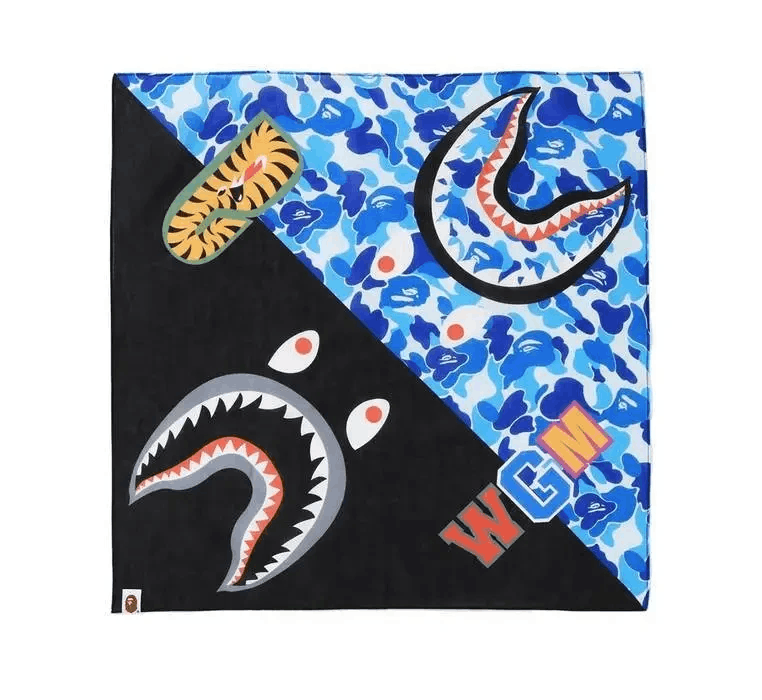 Bape Bape ABC Shark Bandana Blue Size ONE SIZE - 1 Thumbnail