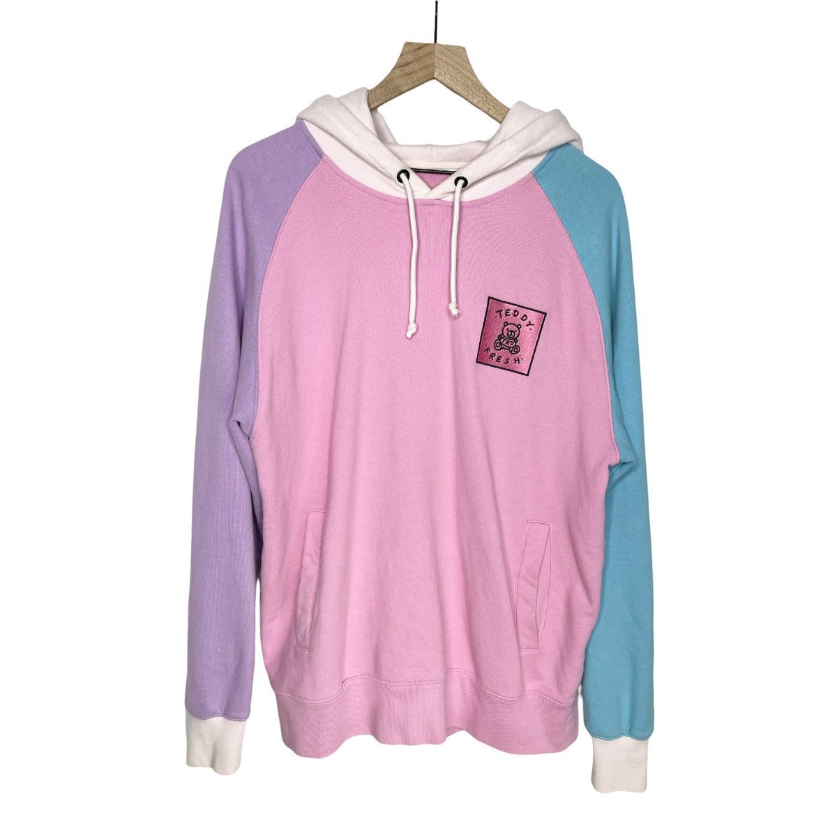 Teddy fresh colorblock purple hoodie clearance