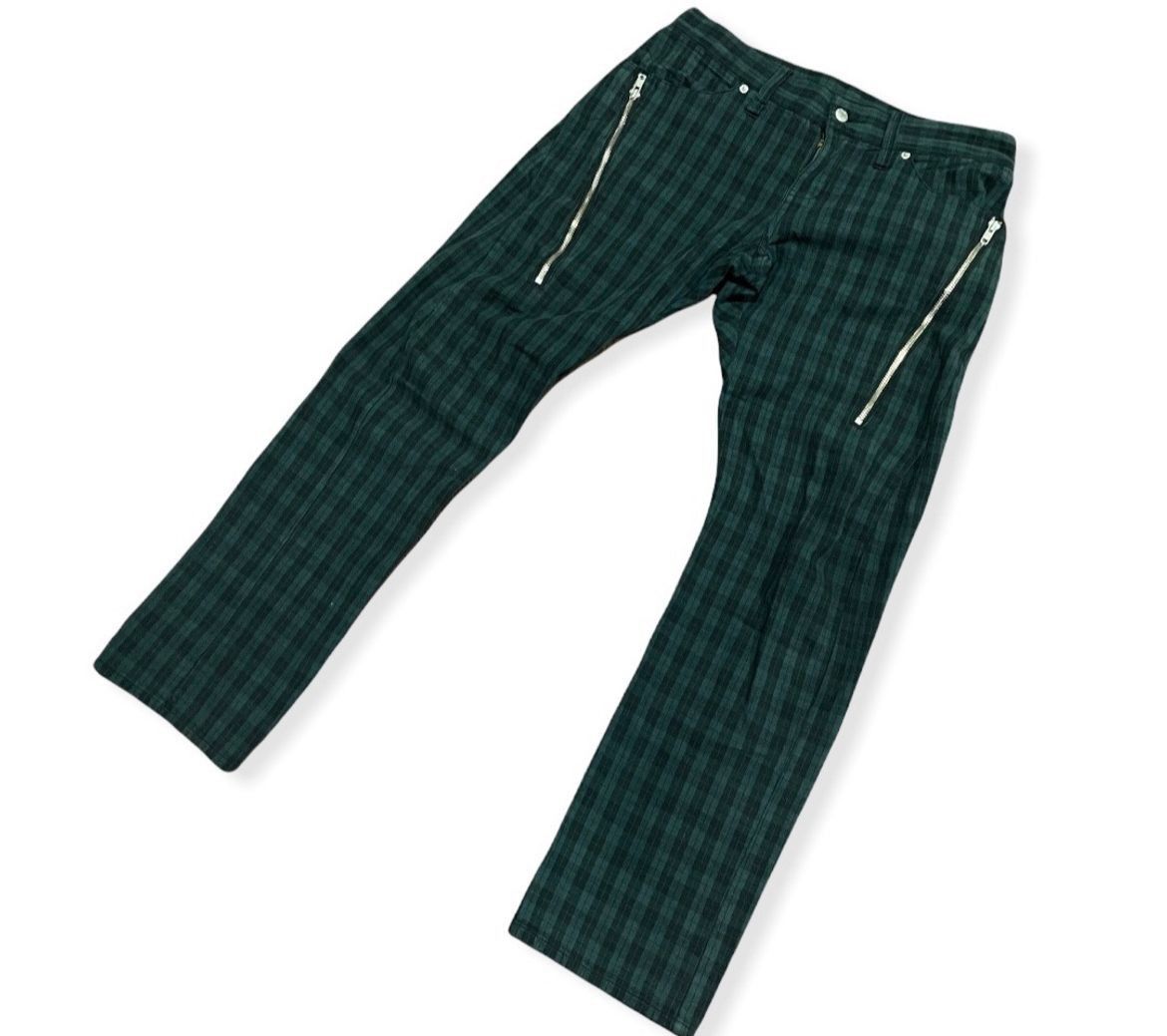 Arrow Vintage Punk Tartan Checkered Zipper Fashion Design Pants Size US 33 - 1 Thumbnail