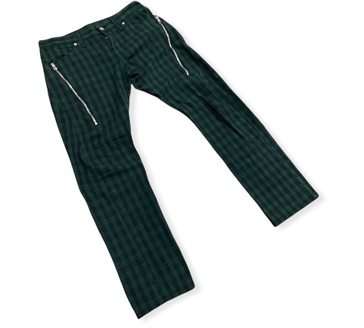 Arrow Vintage Punk Tartan Checkered Zipper Fashion Design Pants Size US 33 - 2 Thumbnail