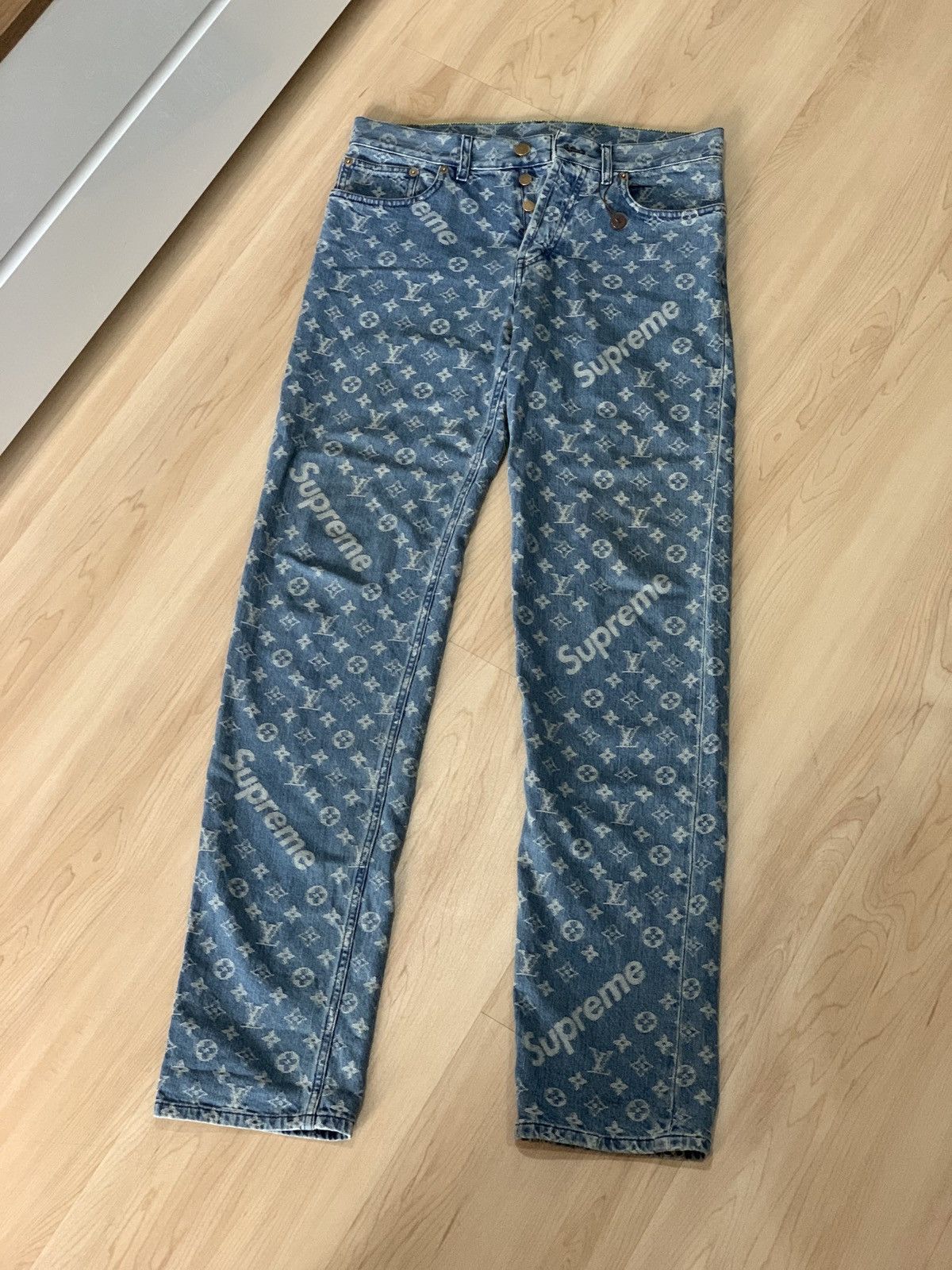 Calça Louis Vuitton x Supreme Denim Jeans