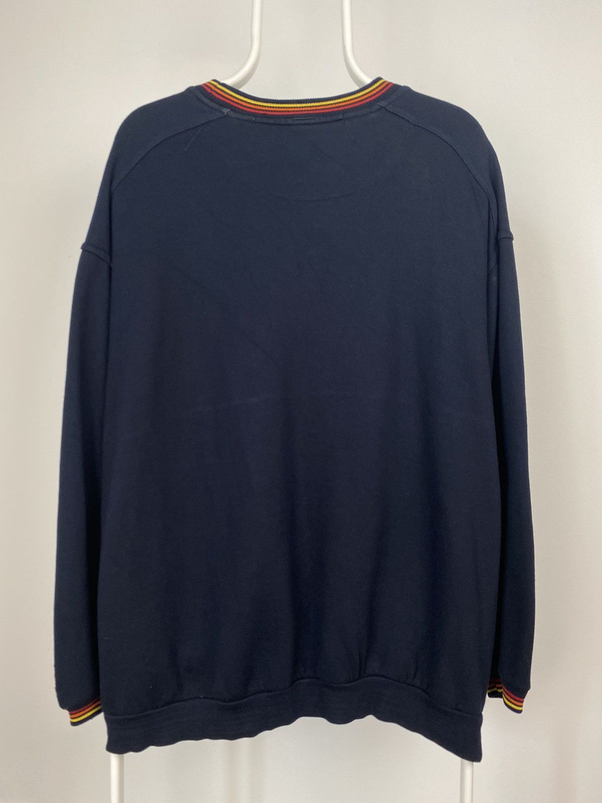 Nike × Vintage 90s Nike vintage black sweatshirt big central swoosh Size US XL / EU 56 / 4 - 7 Thumbnail