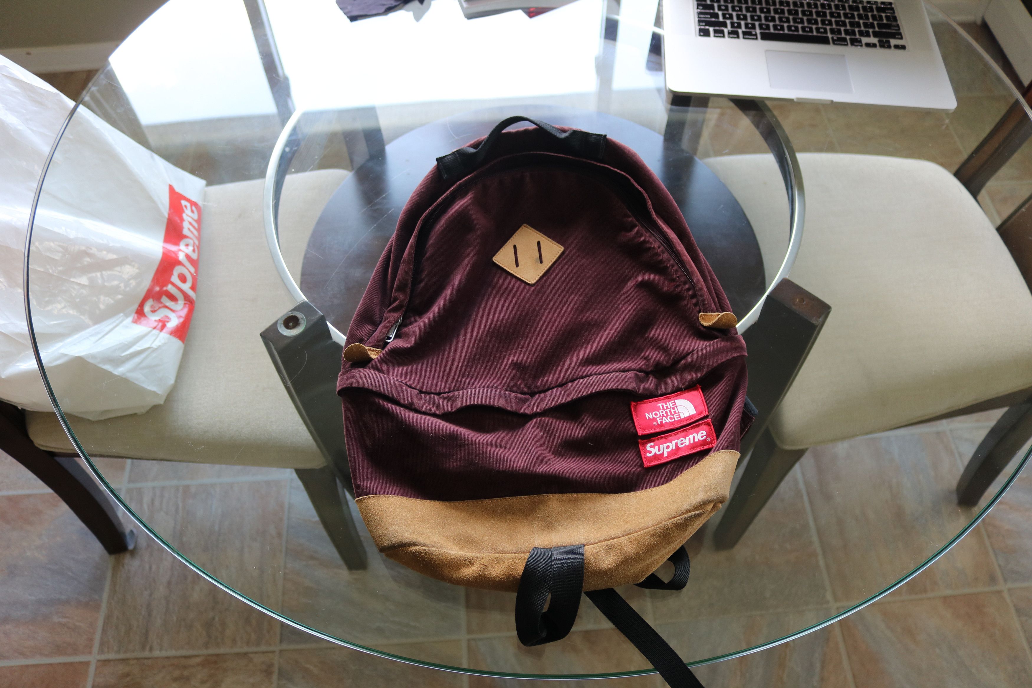 Supreme tnf corduroy on sale backpack