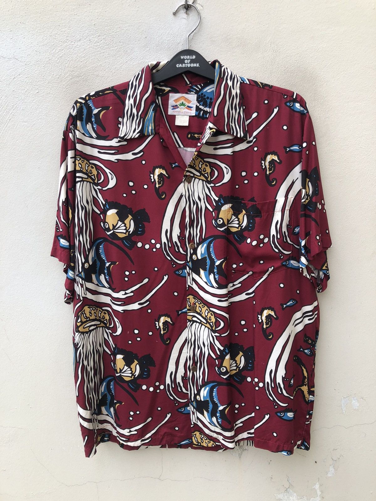Vintage Vintage Pineapple Juice Marine Life Distress Rayon Hawaiian Size US M / EU 48-50 / 2 - 23 Thumbnail