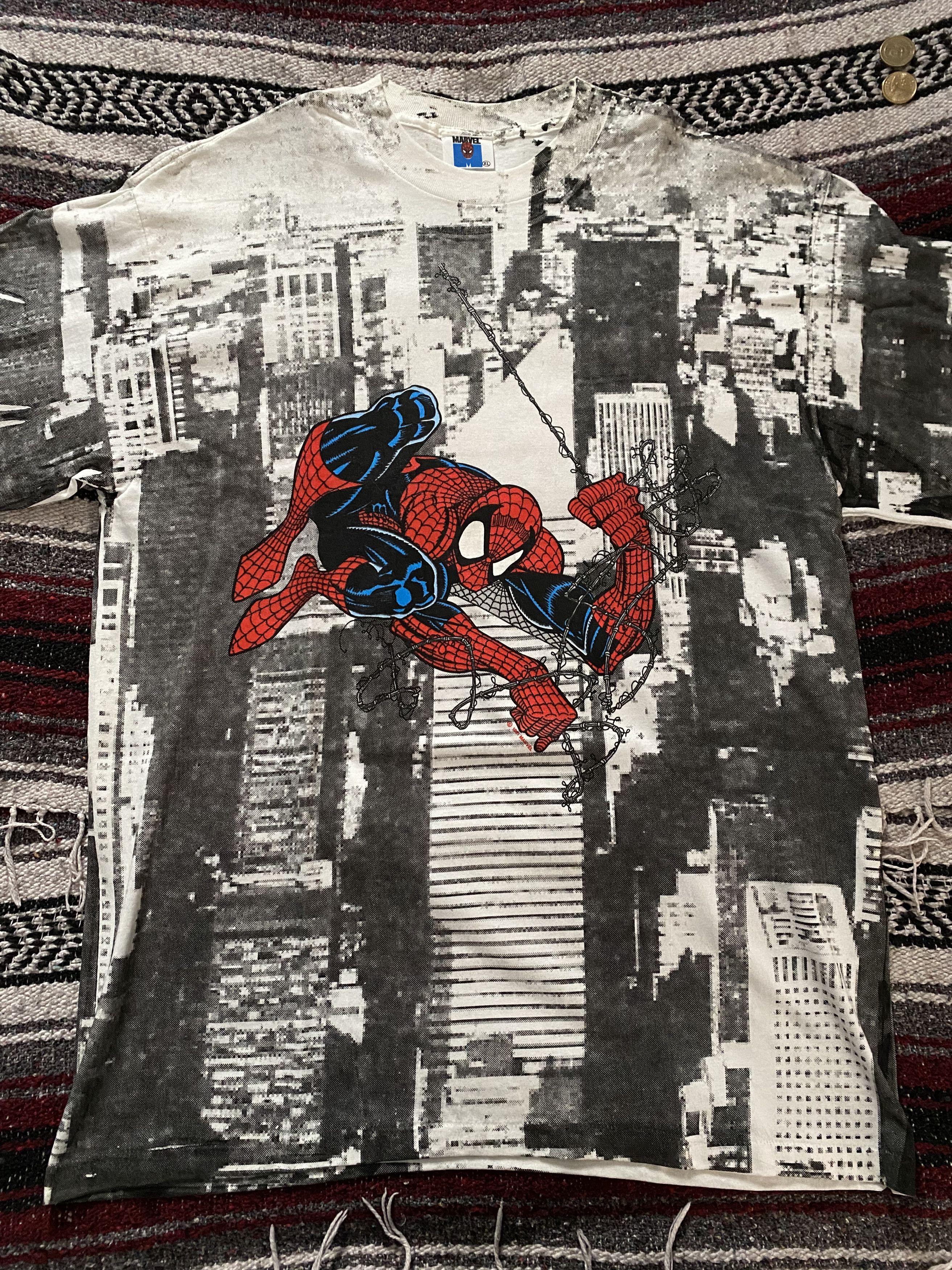 Marvel Comics × Vintage Vintage Spider-man Mega Shirt Size US XL / EU 56 / 4 - 3 Thumbnail