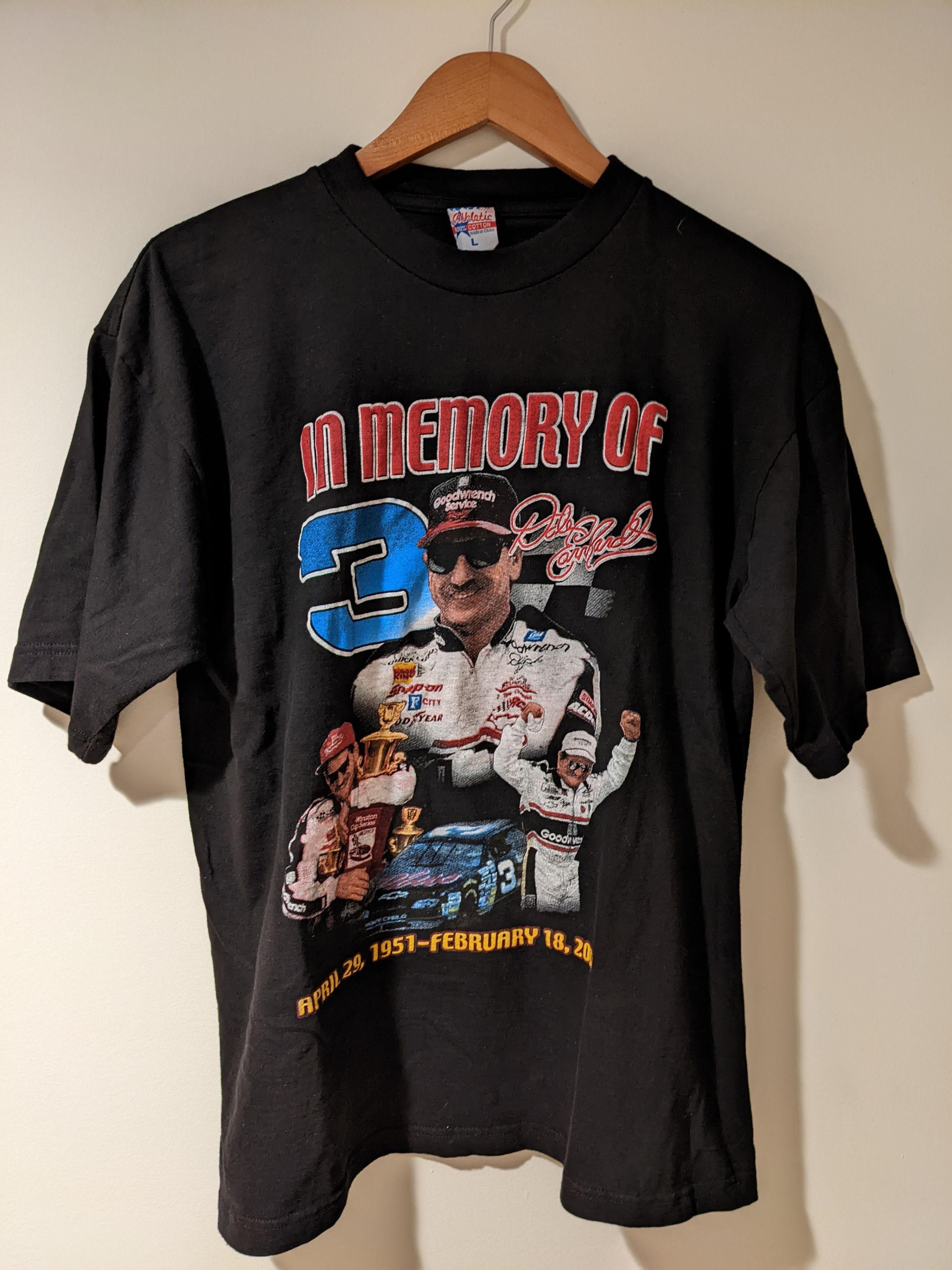 NASCAR Vintage Dale Earnhardt In Memory Of Memorial Nascar Tee Size US L / EU 52-54 / 3 - 1 Thumbnail
