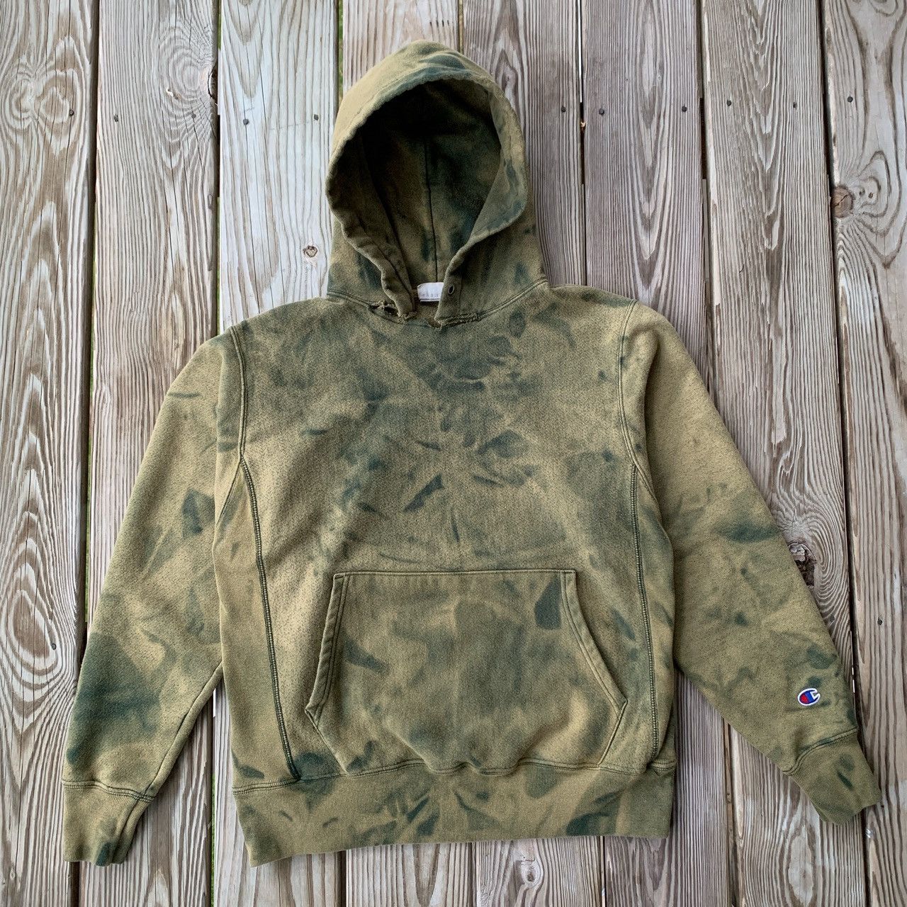 Vintage Bleached champion hoodie Grailed