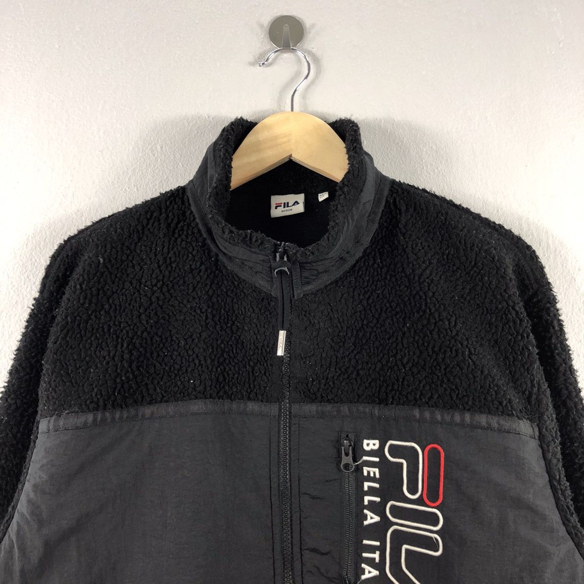 Fila Embroidered Bulky Fleece Light Outdoor Sweater Jacket