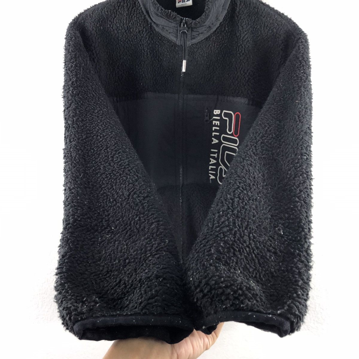 Fila Embroidered Bulky Fleece Light Outdoor Sweater Jacket