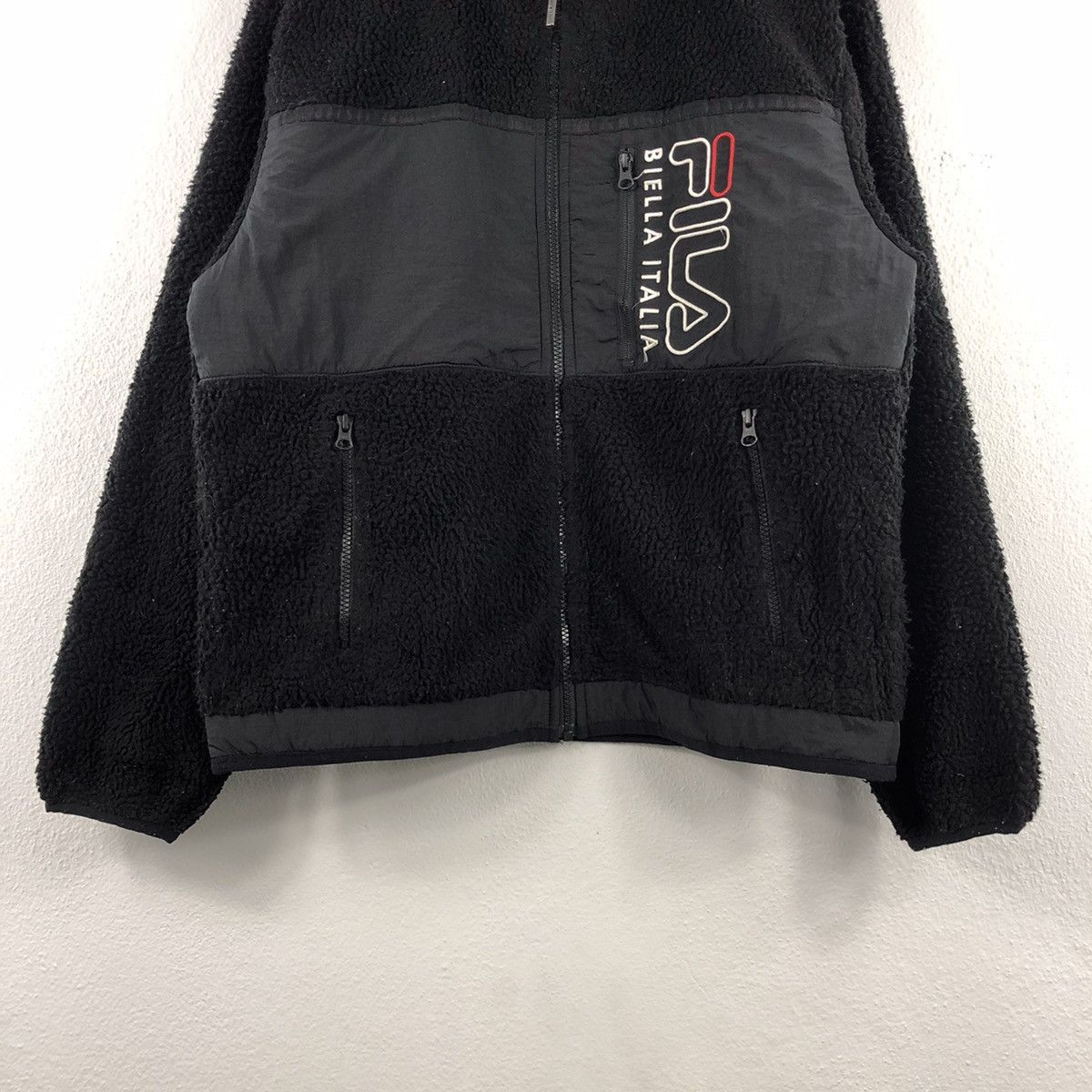 Fila Embroidered Bulky Fleece Light Outdoor Sweater Jacket