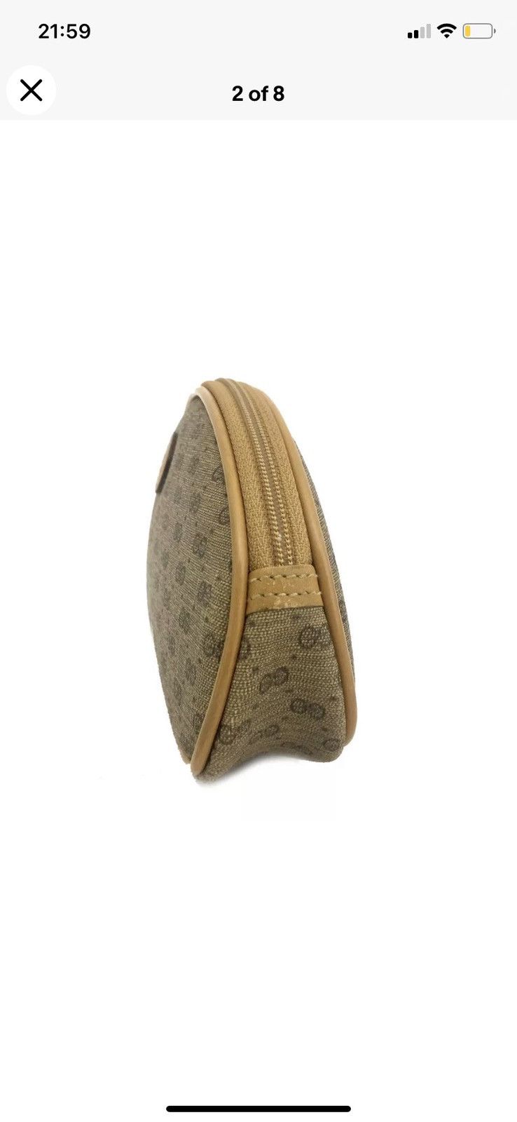 Vintage Authentic GUCCI Supreme Mini GG Logo Canvas Cosmetic Bag Size ONE SIZE - 3 Thumbnail