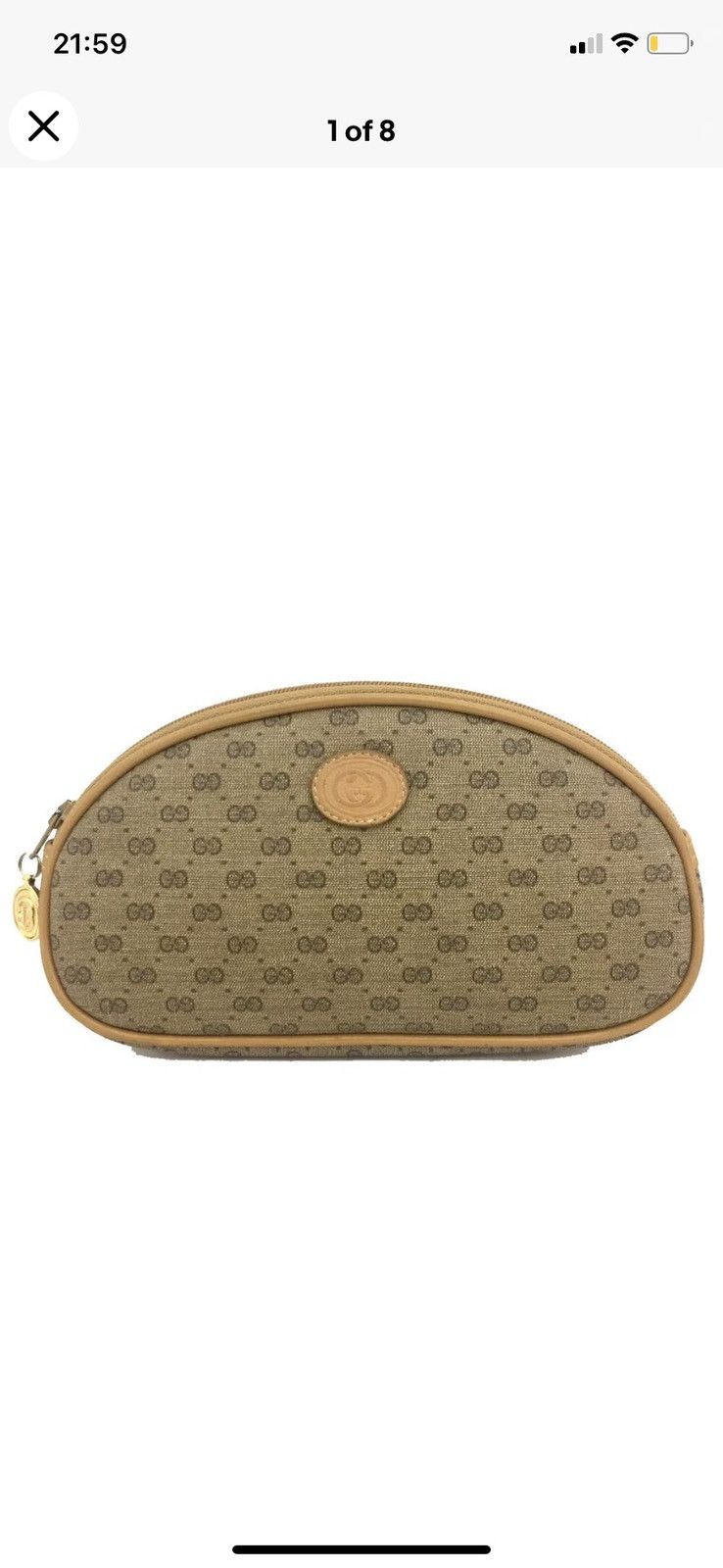 Vintage Authentic GUCCI Supreme Mini GG Logo Canvas Cosmetic Bag Size ONE SIZE - 2 Thumbnail