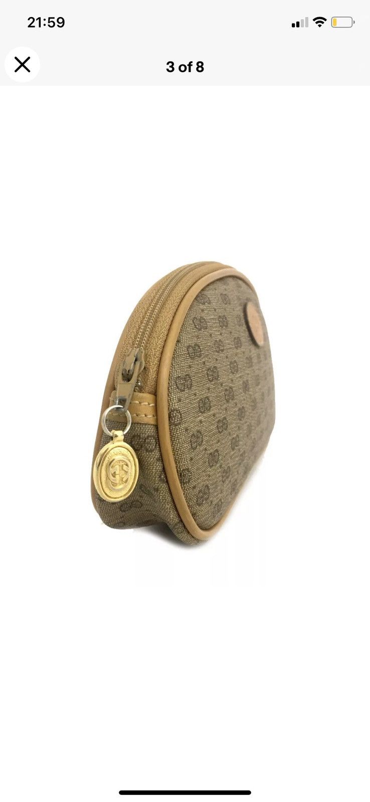 Vintage Authentic GUCCI Supreme Mini GG Logo Canvas Cosmetic Bag Size ONE SIZE - 4 Thumbnail