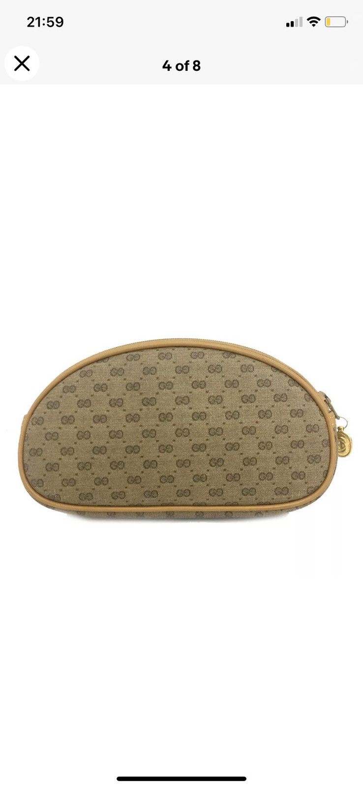 Vintage Authentic GUCCI Supreme Mini GG Logo Canvas Cosmetic Bag Size ONE SIZE - 5 Thumbnail