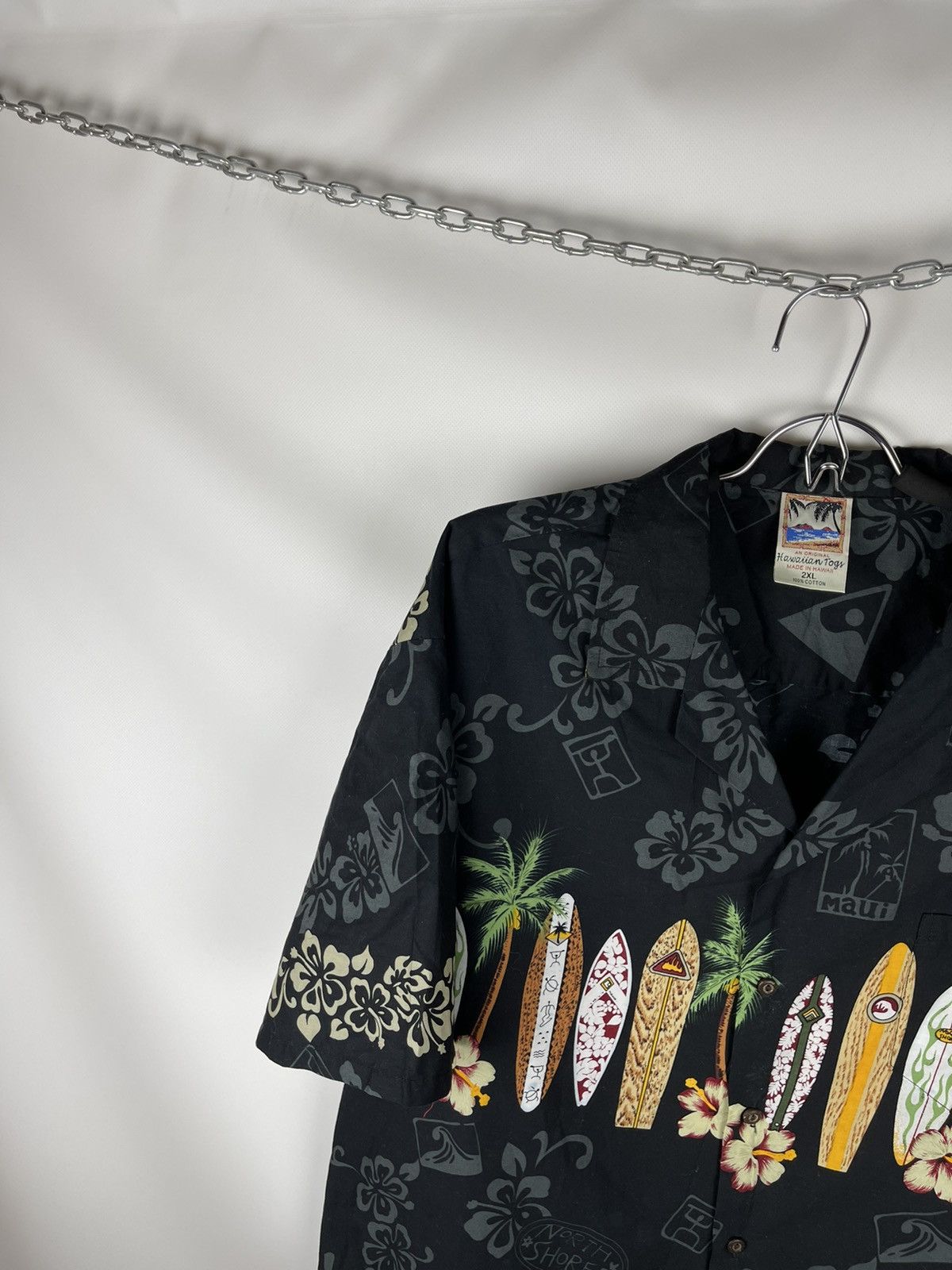 Hawaiian togs vntg made in Hawaii beach surfing print shirt